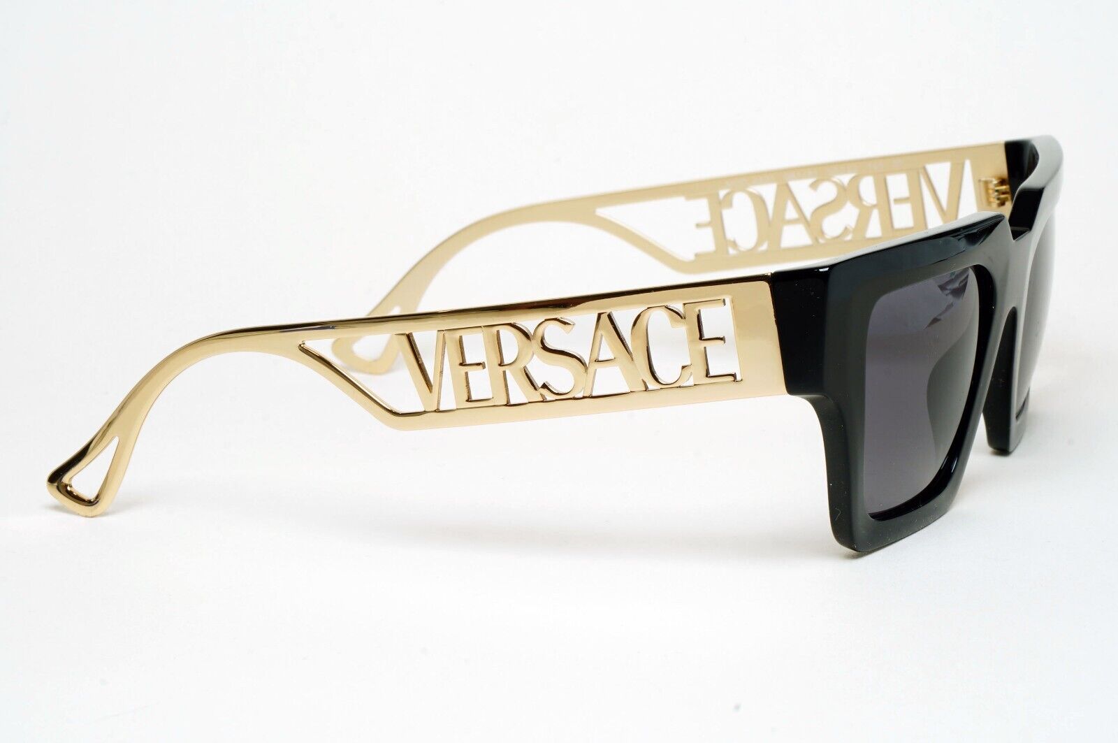 Versace Sunglasses Polarized Black Gold Square Grey MOD VE 4431 GB1/81 50mm