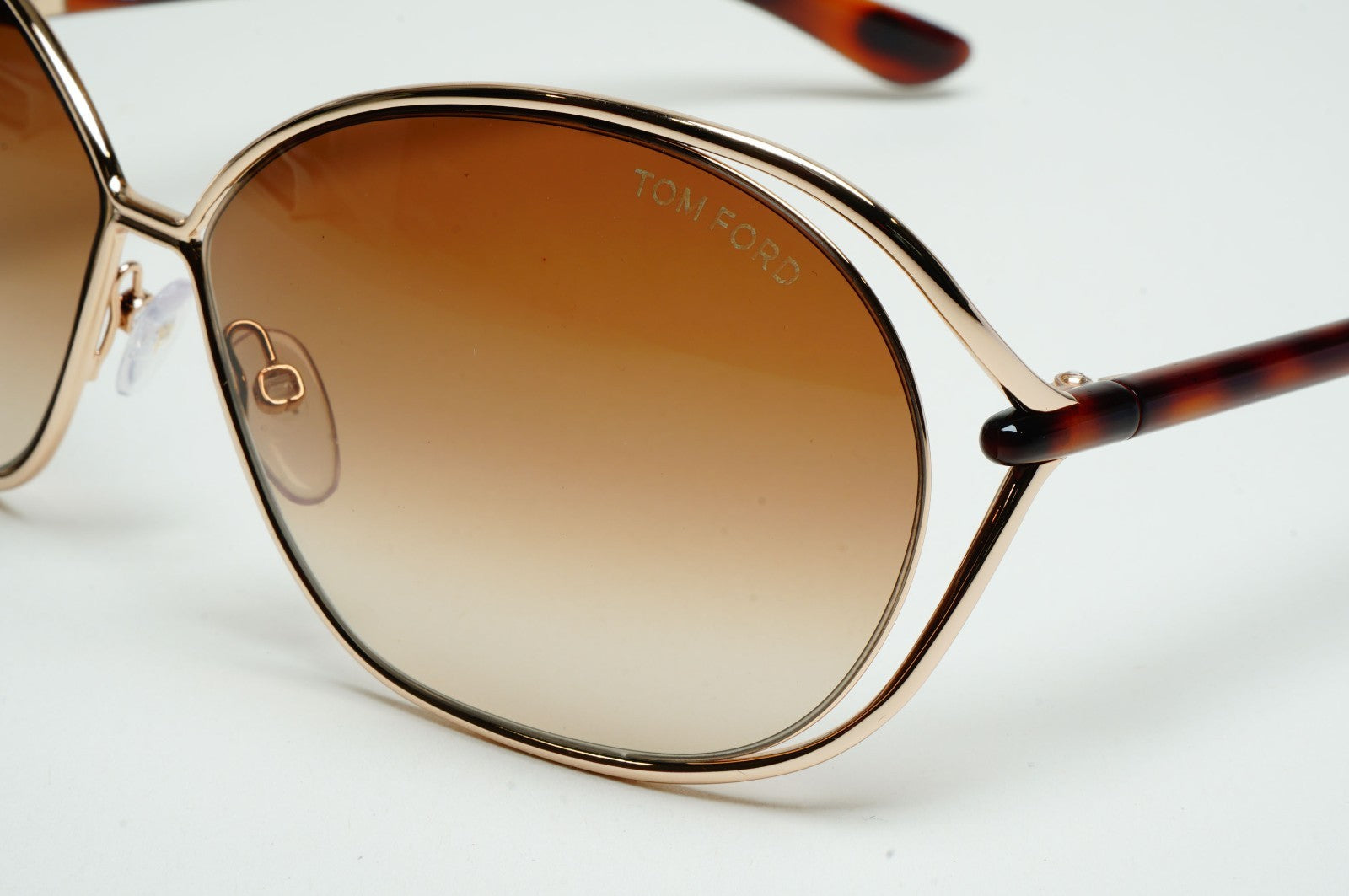 Tom Ford Sunglasses Carla Gold Tortoise Brown Gradient FT0157 TF 157 28F