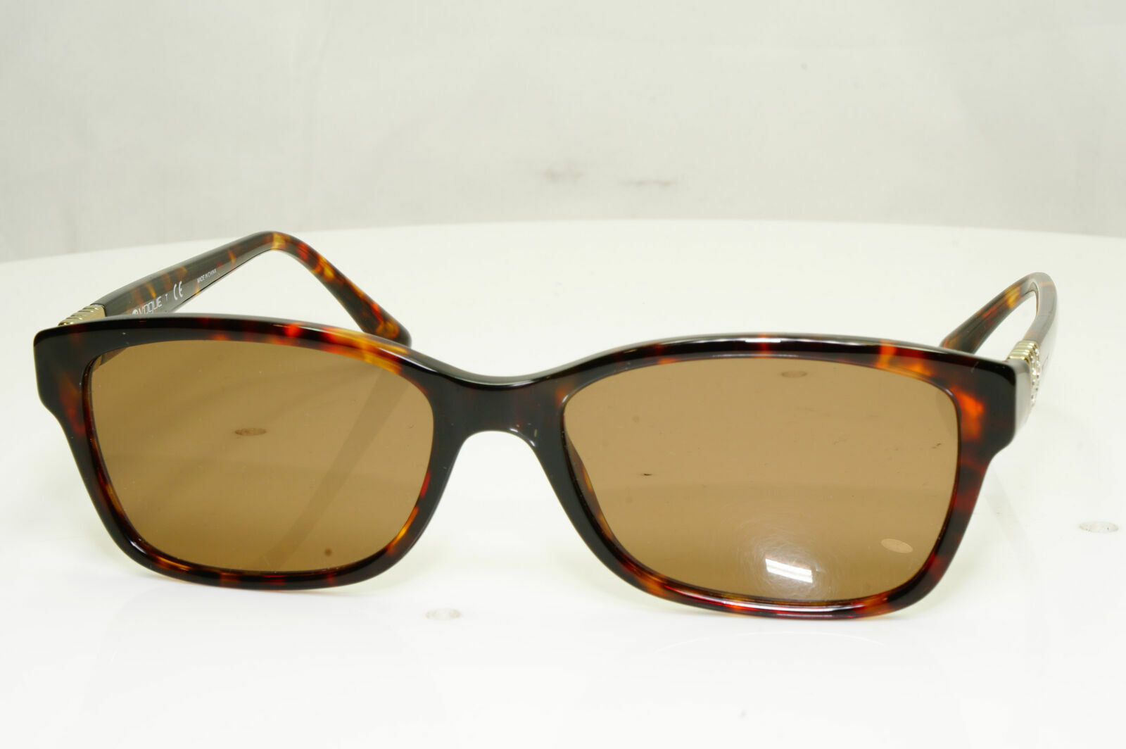 Vogue Tortoiseshell Brown Sunglasses Crystal Gold Rectangle 2765 W656 33498