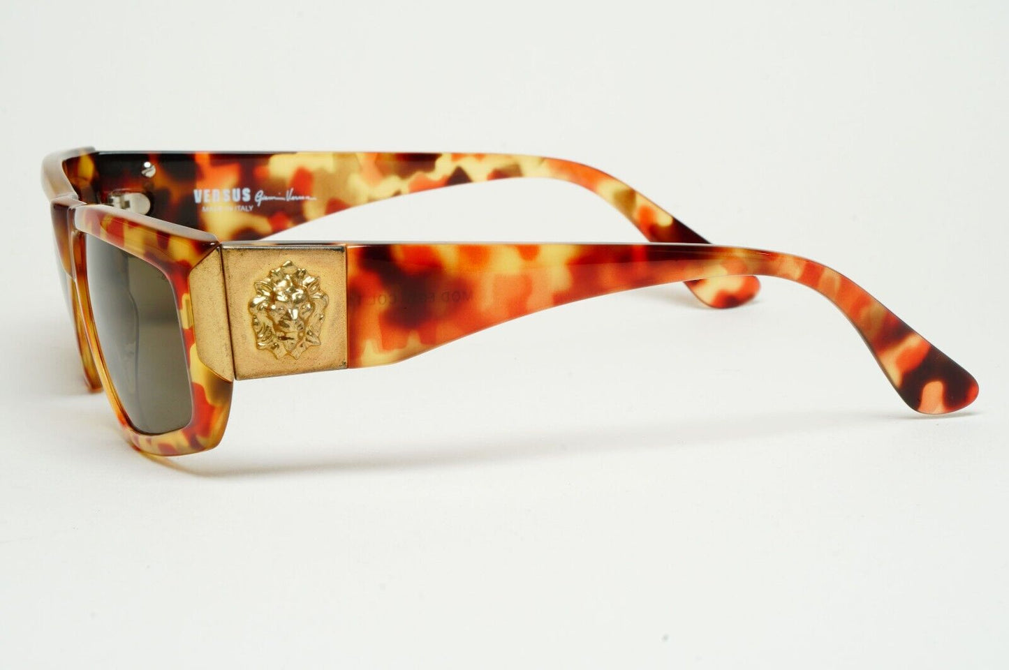 Versus Sunglasses 1996 by Gianni Versace Vintage Gold Lion Brown MOD E07 COL 197