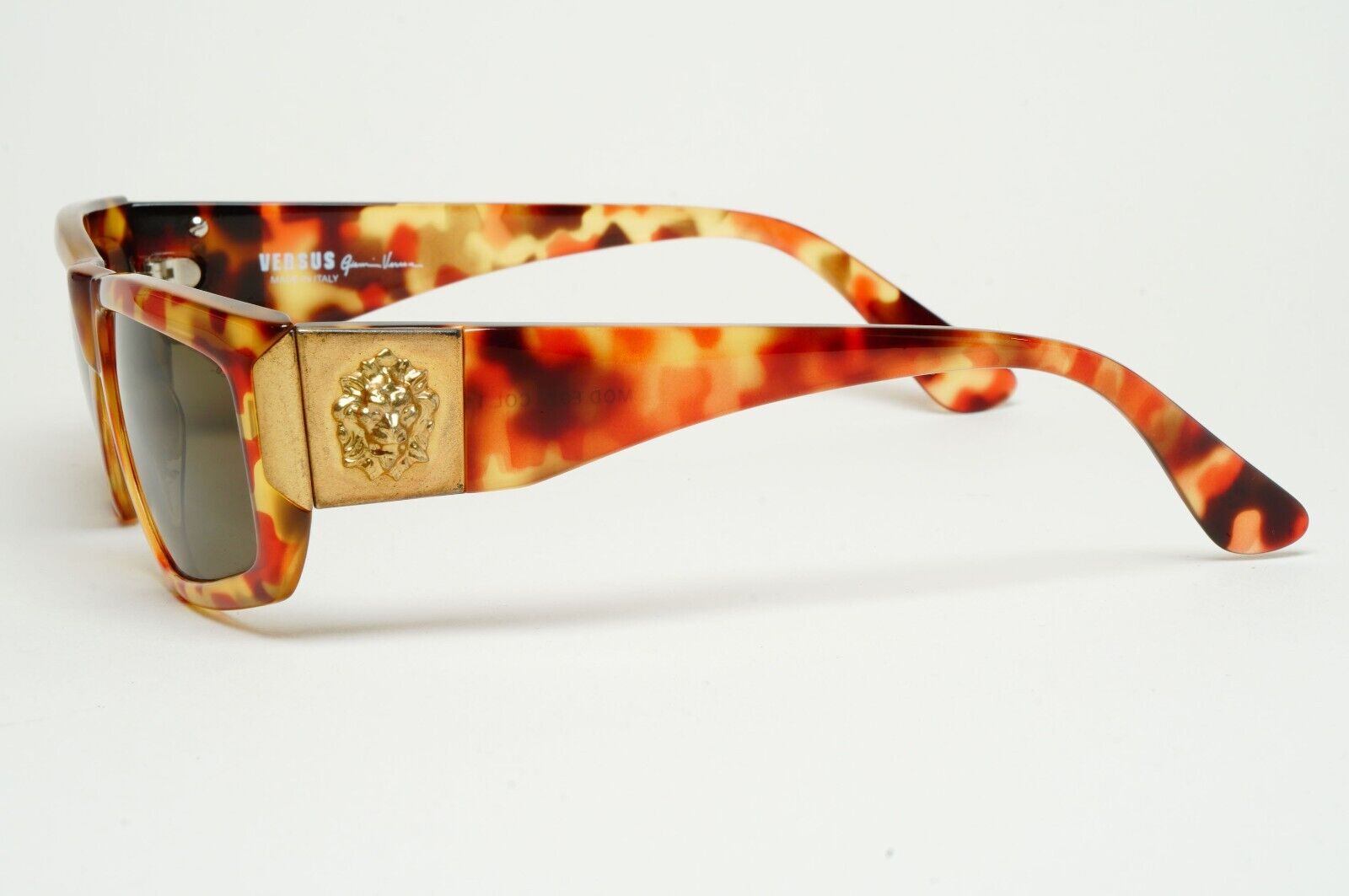 Versus Sunglasses 1996 by Gianni Versace Vintage Gold Lion Brown MOD E07 COL 197