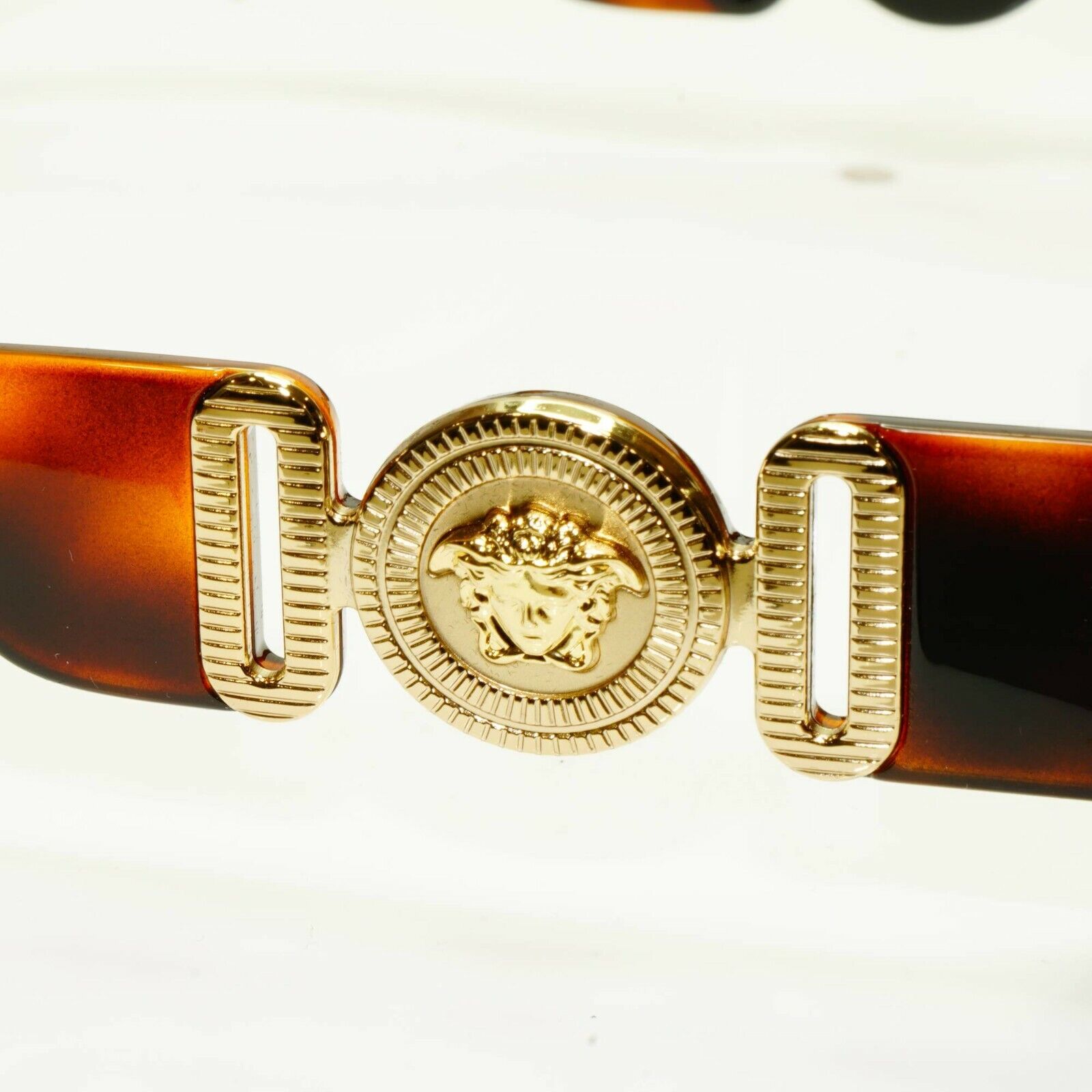 Versace Gold Medusa Brown Rectangle Mens Womens Sunglasses MOD 4361 5217/73