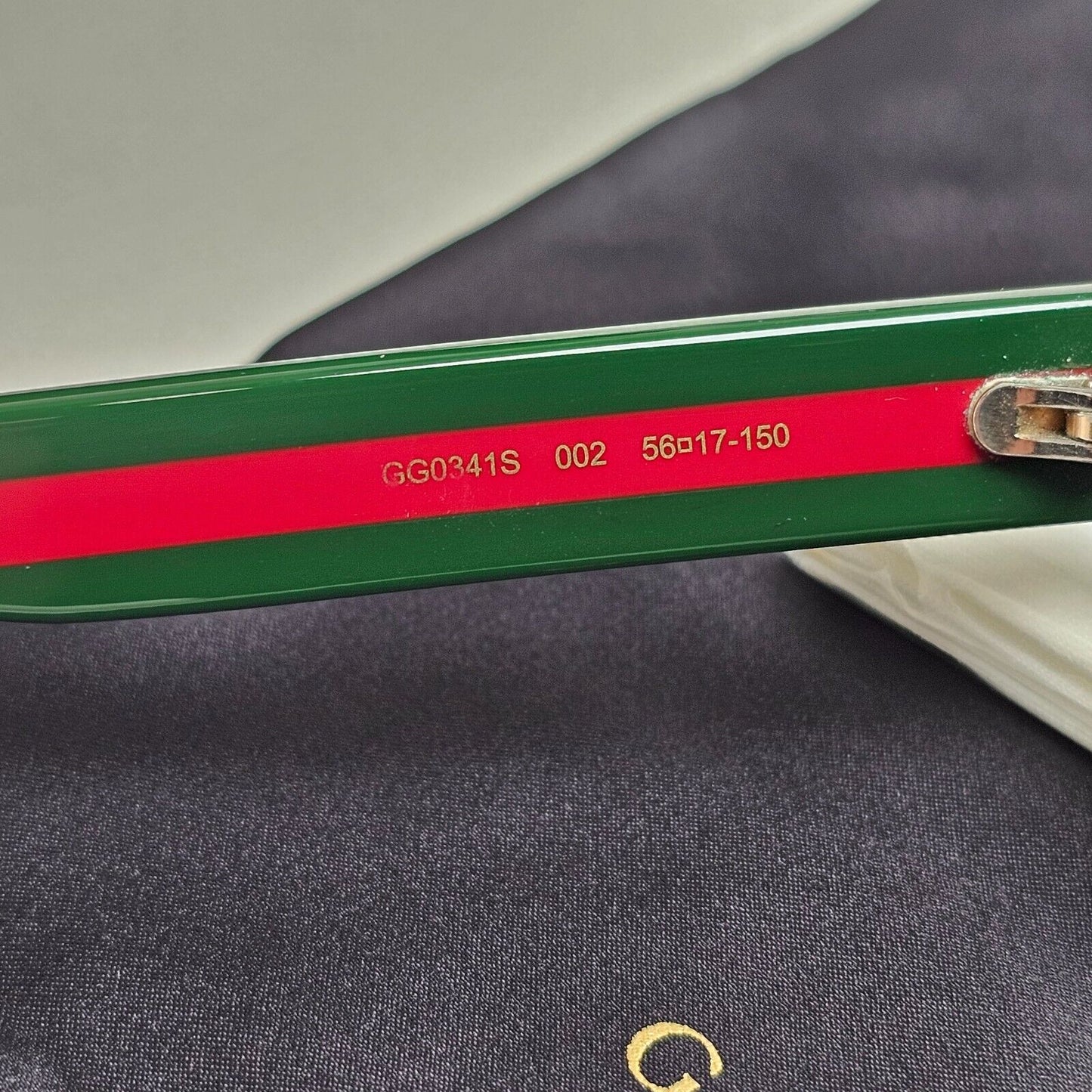 Gucci Sunglasses 2018 Polarized Black Grey Red Green GG0341S 002 56mm 110225