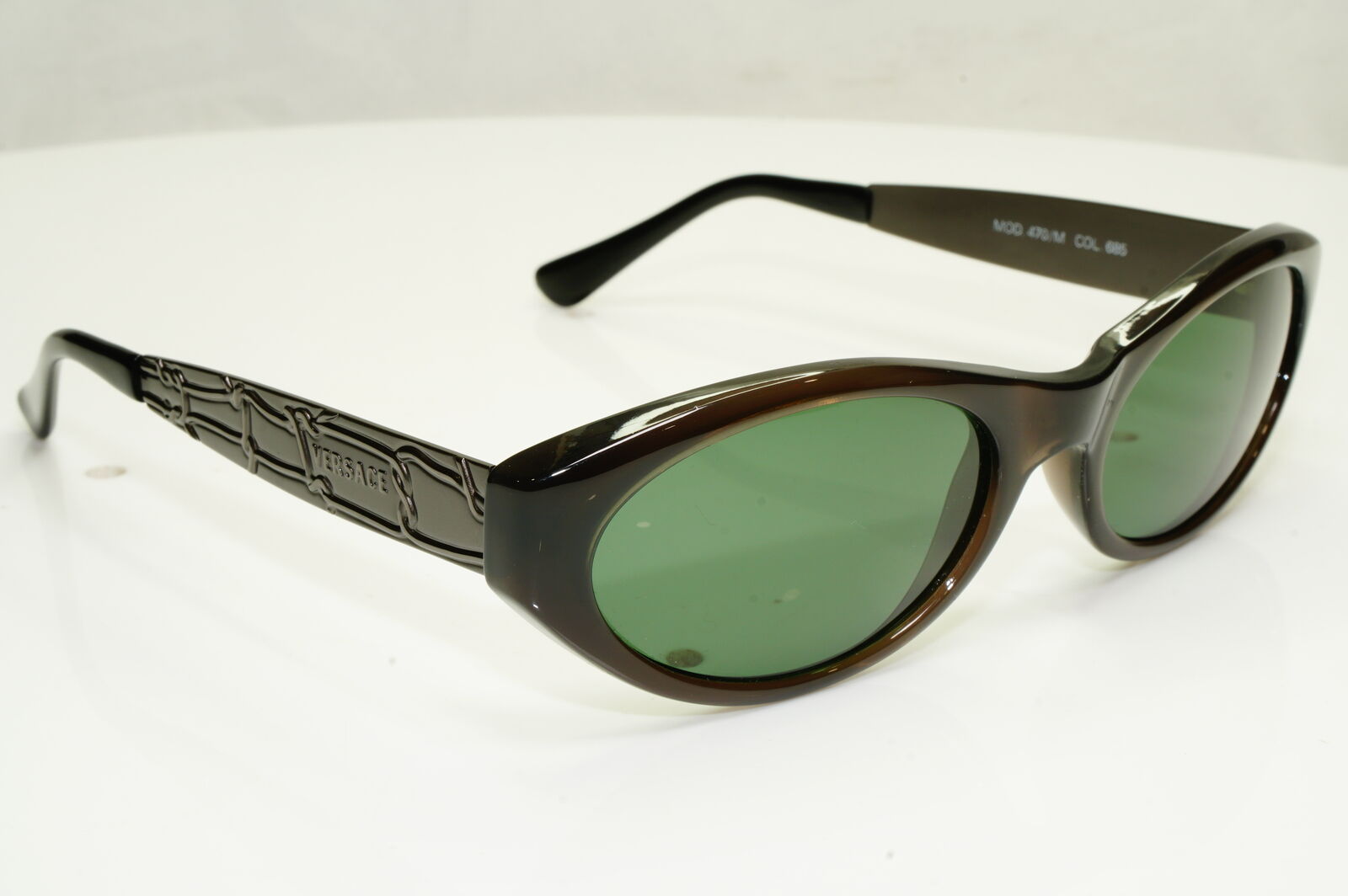 Gianni Versace 1996 Unisex Vintage Brown Gunmetal Sunglasses MOD 470/M COL 685