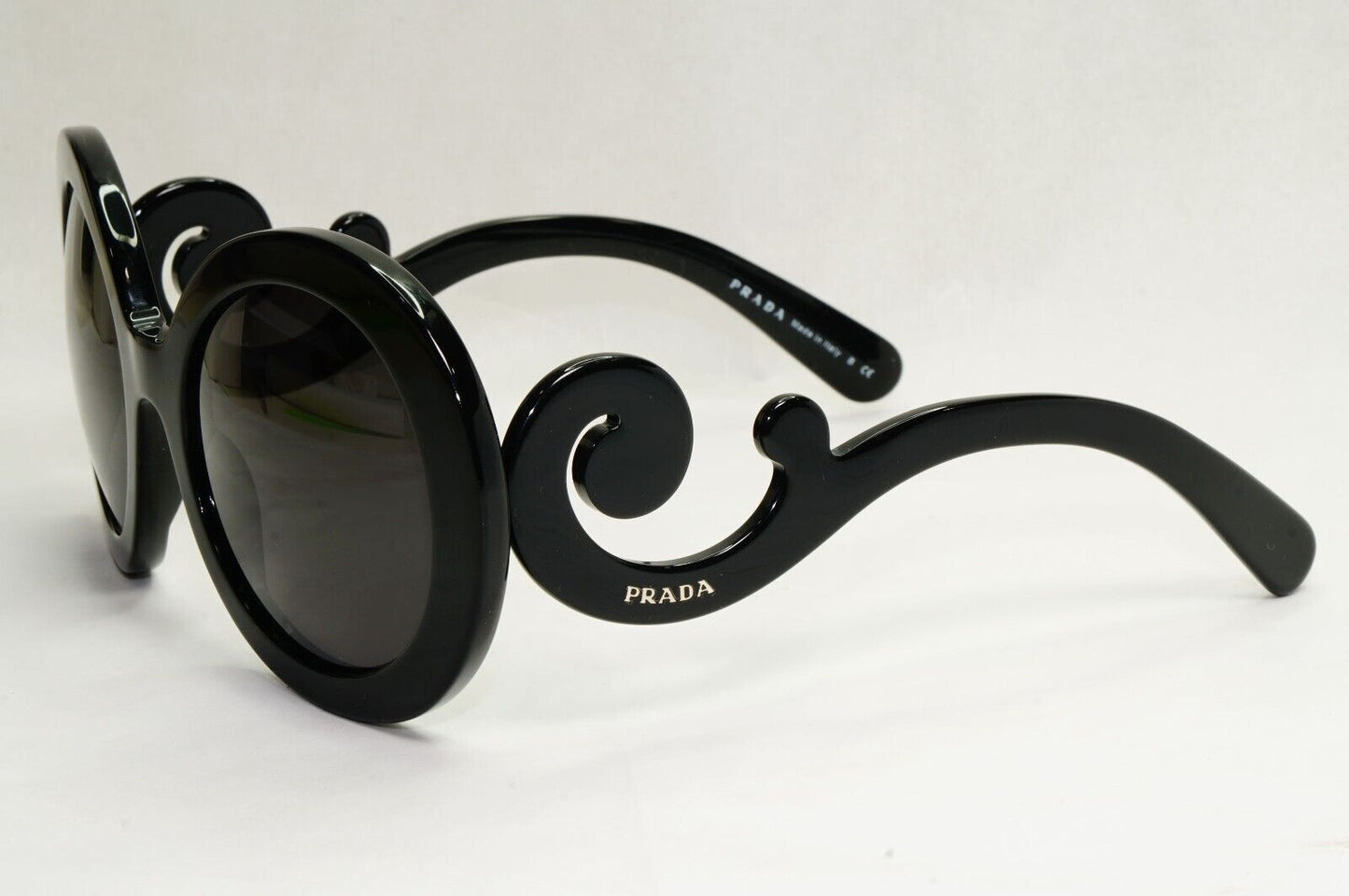 Prada Sunglasses Baroque Swirl Round Black PR27NS SPR 27N 1AB-3M1 180324