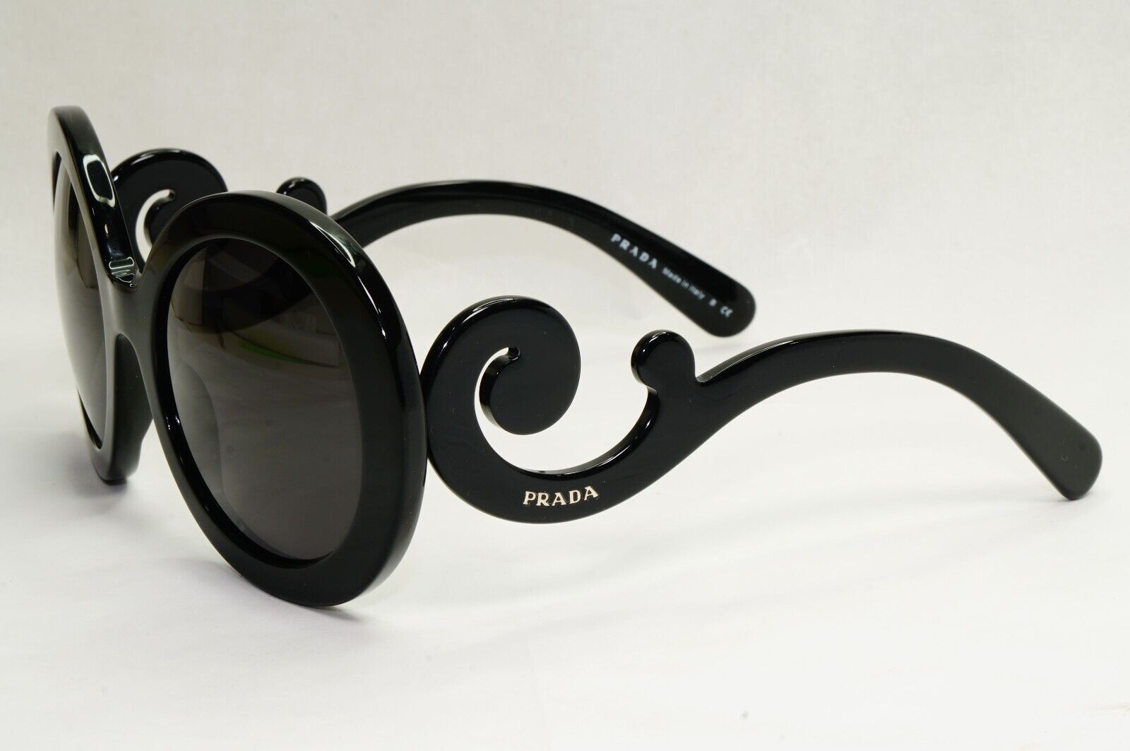 Prada Sunglasses Baroque Swirl Round Black PR27NS SPR 27N 1AB-3M1 180324