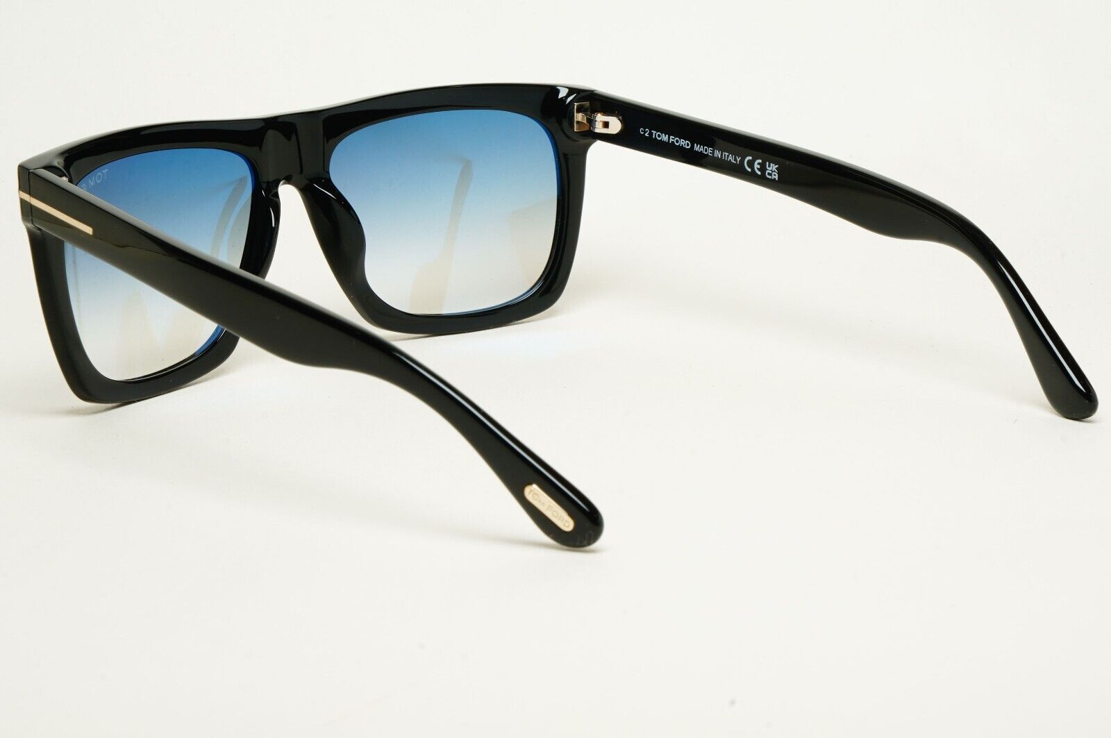 Tom Ford Sunglasses Morgan Black Glossy Blue Square FT0513 TF 513 01W 57mm