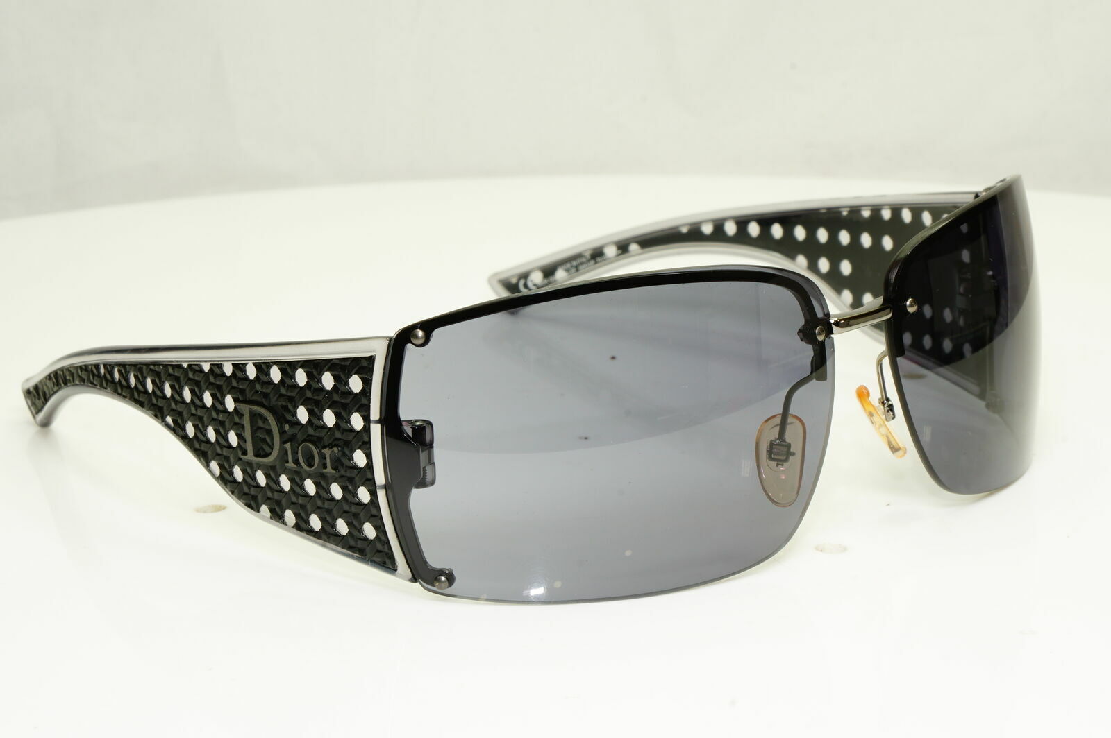 Dior Quadrille Black Large Sunglasses Womens Square Black Mesh Grey F QHOAP