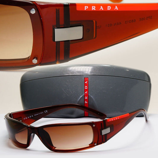 Prada Sunglasses 2004 Vintage Rare Brown Wrap PS06ES SPS 06E 4AN-6S1 270924
