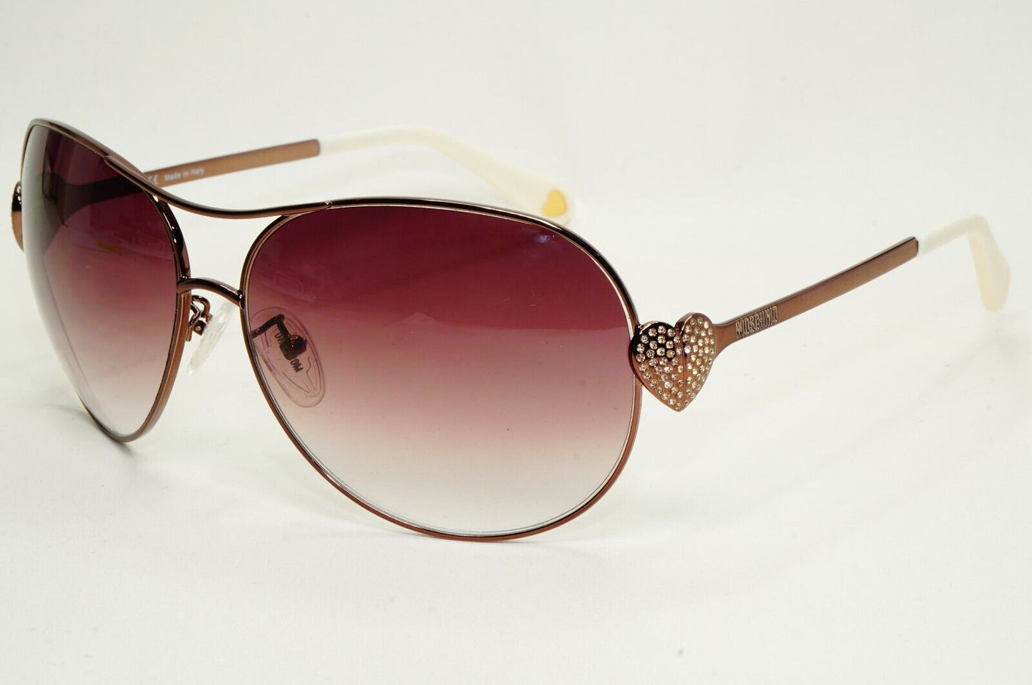 Moschino Sunglasses 2005 Vintage Brown Bronze Pilot Heart MO578 02 101124