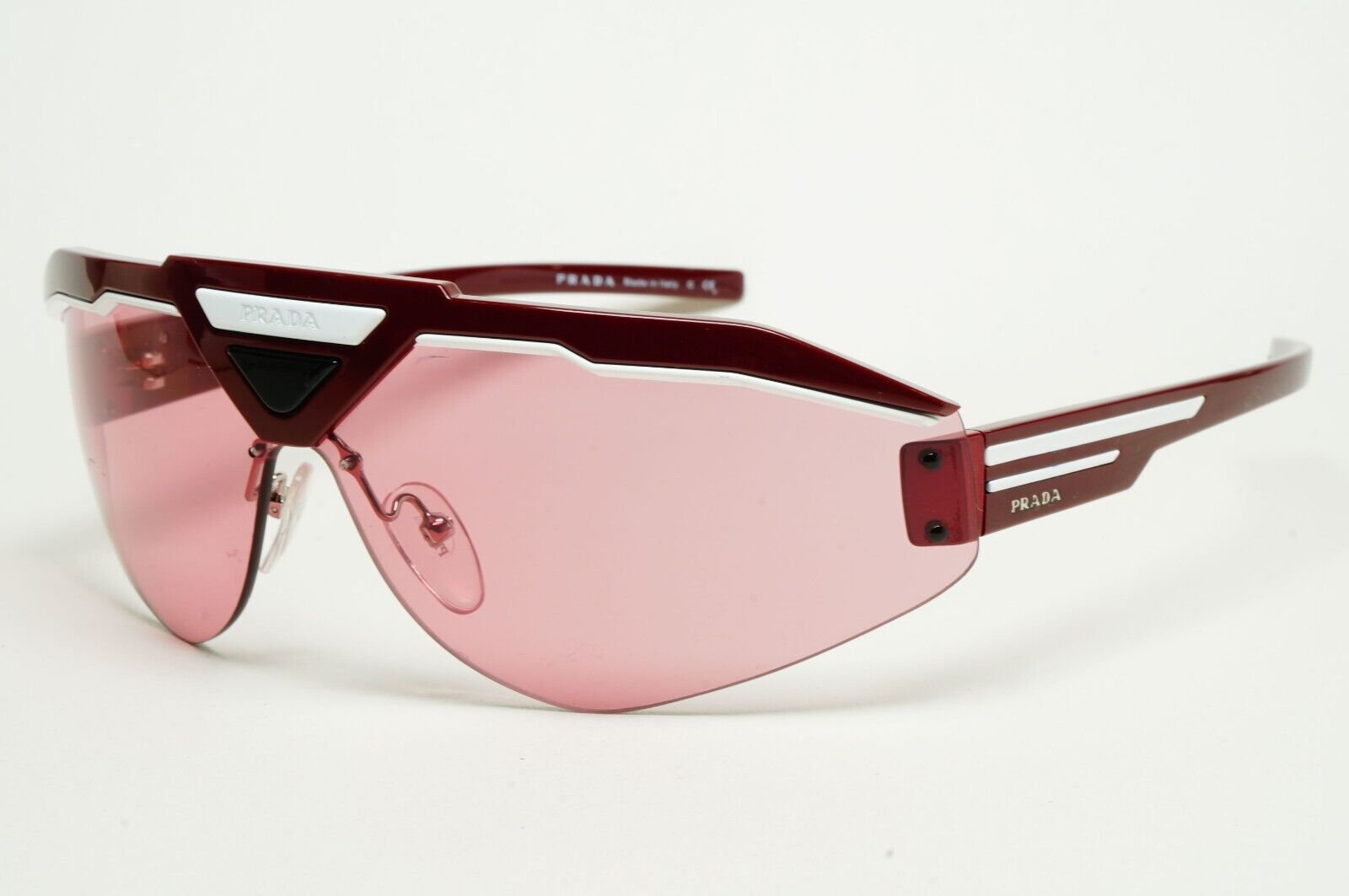 Prada Sunglasses Bordo Brown Shield Wrap PR69VS SPR 69V 459-1K0 231124