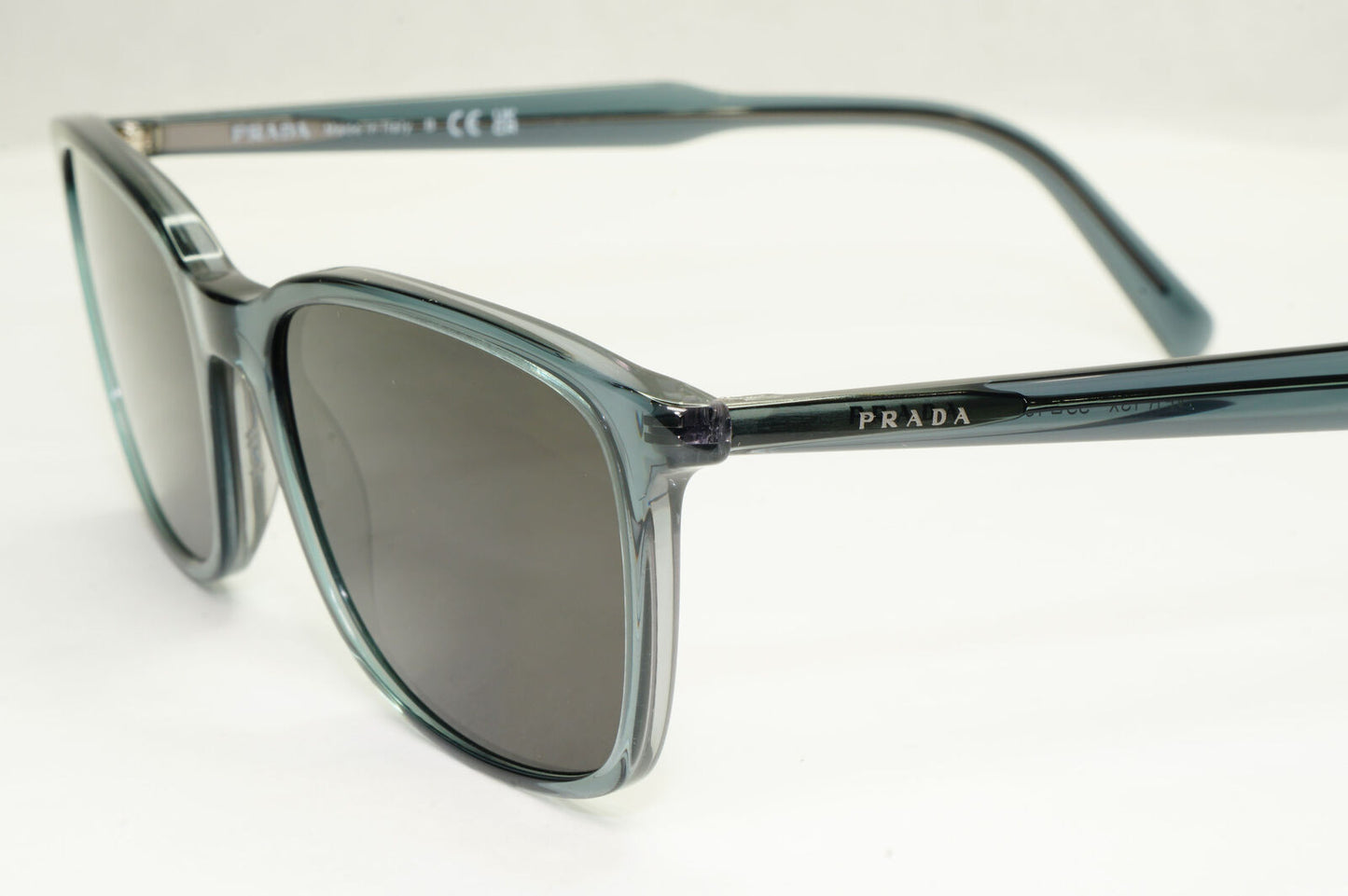 Prada Sunglasses Grey Light Blue Black Square PR13XV VPR 13X 01G-1O1 55mm
