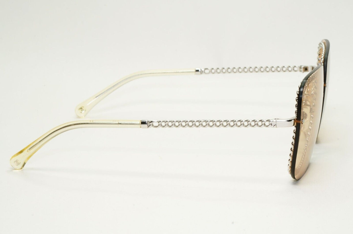 Chanel Sunglasses Chain Square Silver Light Brown Lens 4244 c.124/73 57mm