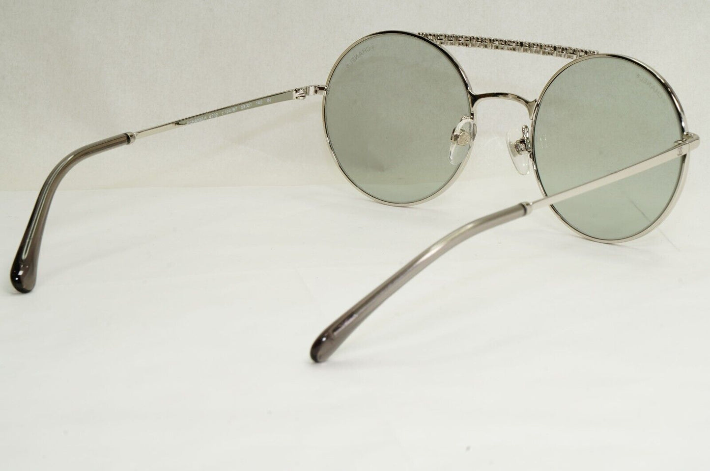 Chanel Sunglasses Silver Metal Grey Round Pilot 4232 c.124/87 200324