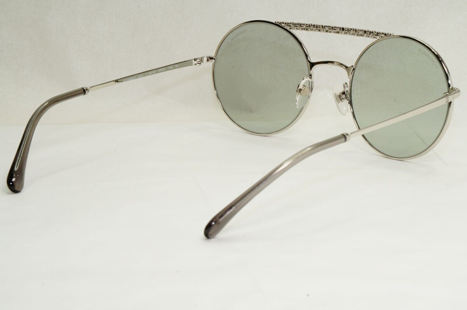 Chanel Sunglasses Silver Metal Grey Round Pilot 4232 c.124/87 200324