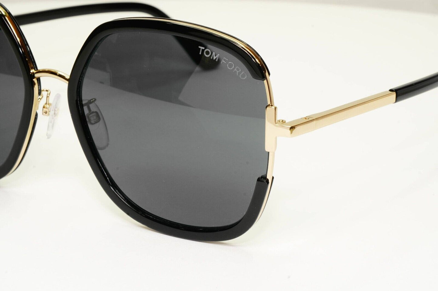 Tom Ford Oversized Black Sunglasses Gold Large Square TF 809 K 01A [b] 38898