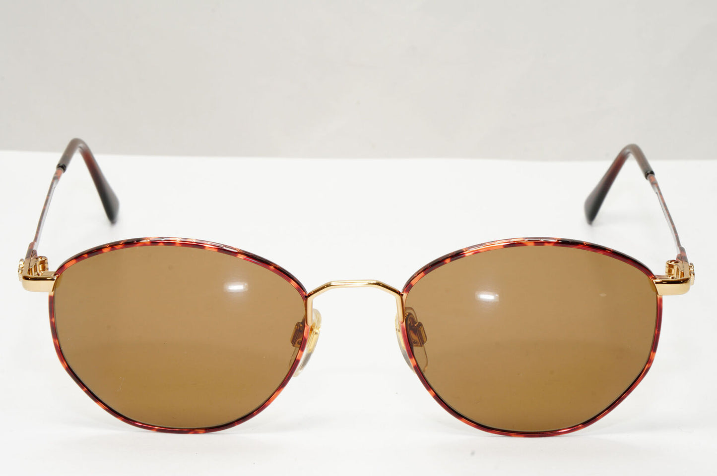 Emporio Armani Sunglasses 1997 Vintage Gold Brown Metal Round 031 721 50mm