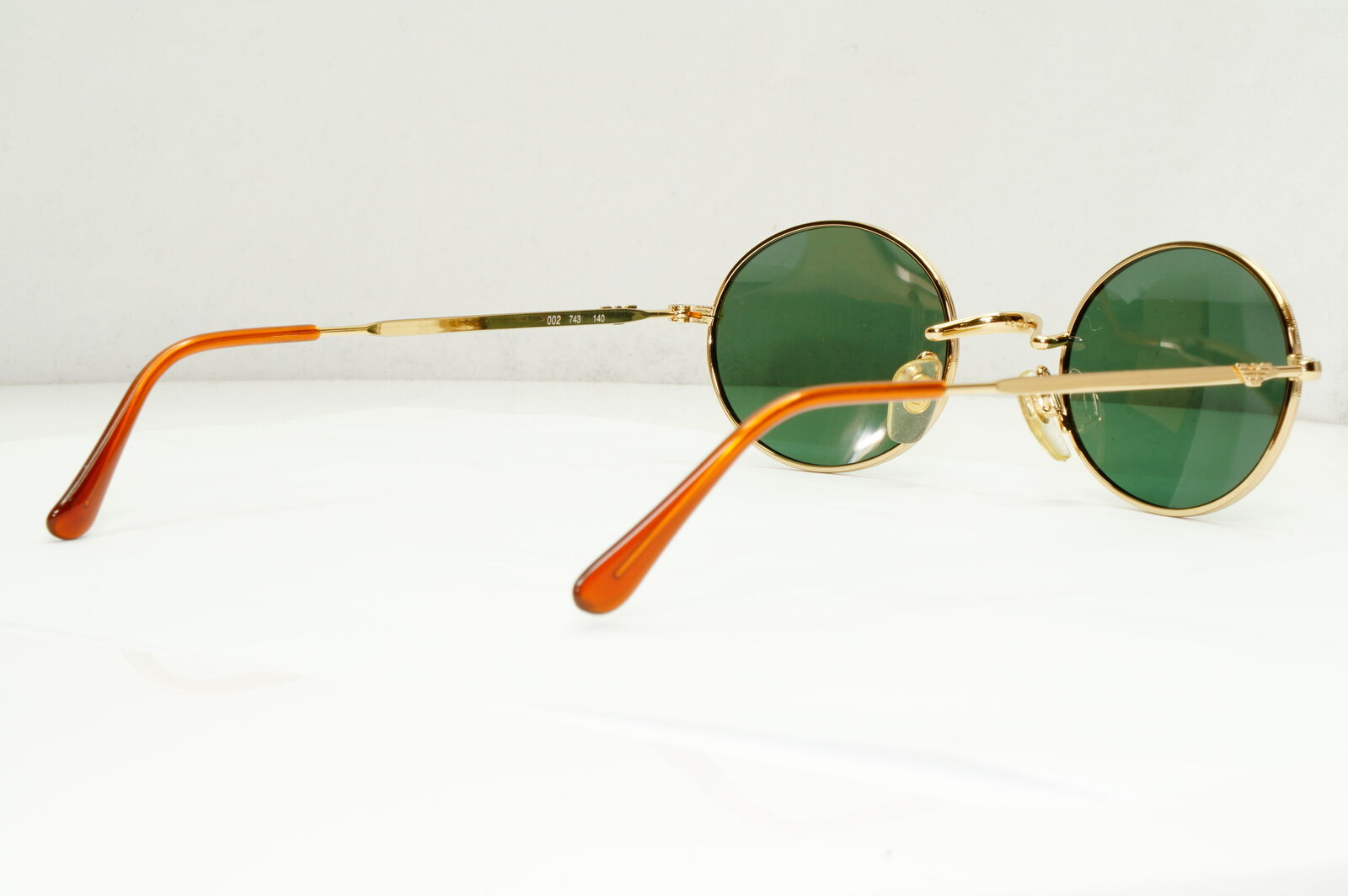 Emporio Armani Sunglasses 1997 Vintage Oval Gold Green Metal Eagle 002-S 743