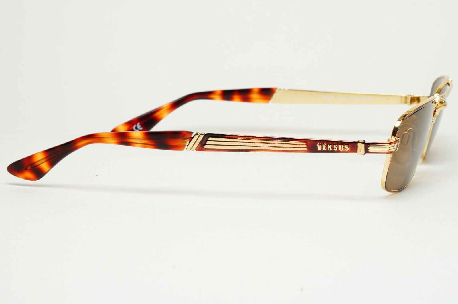 Versus Sunglasses 1996 by Gianni Versace Vintage Rectangle Brown MOD F06 COL 34M