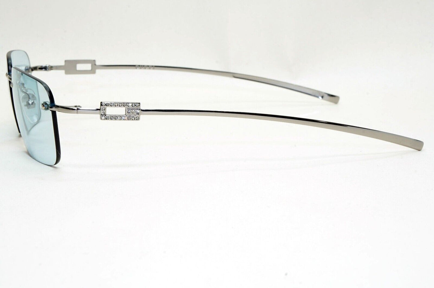 Gucci Sunglasses 1997 Vintage Rimless Blue Silver GG 1777/STRASS 6LBXY 011124