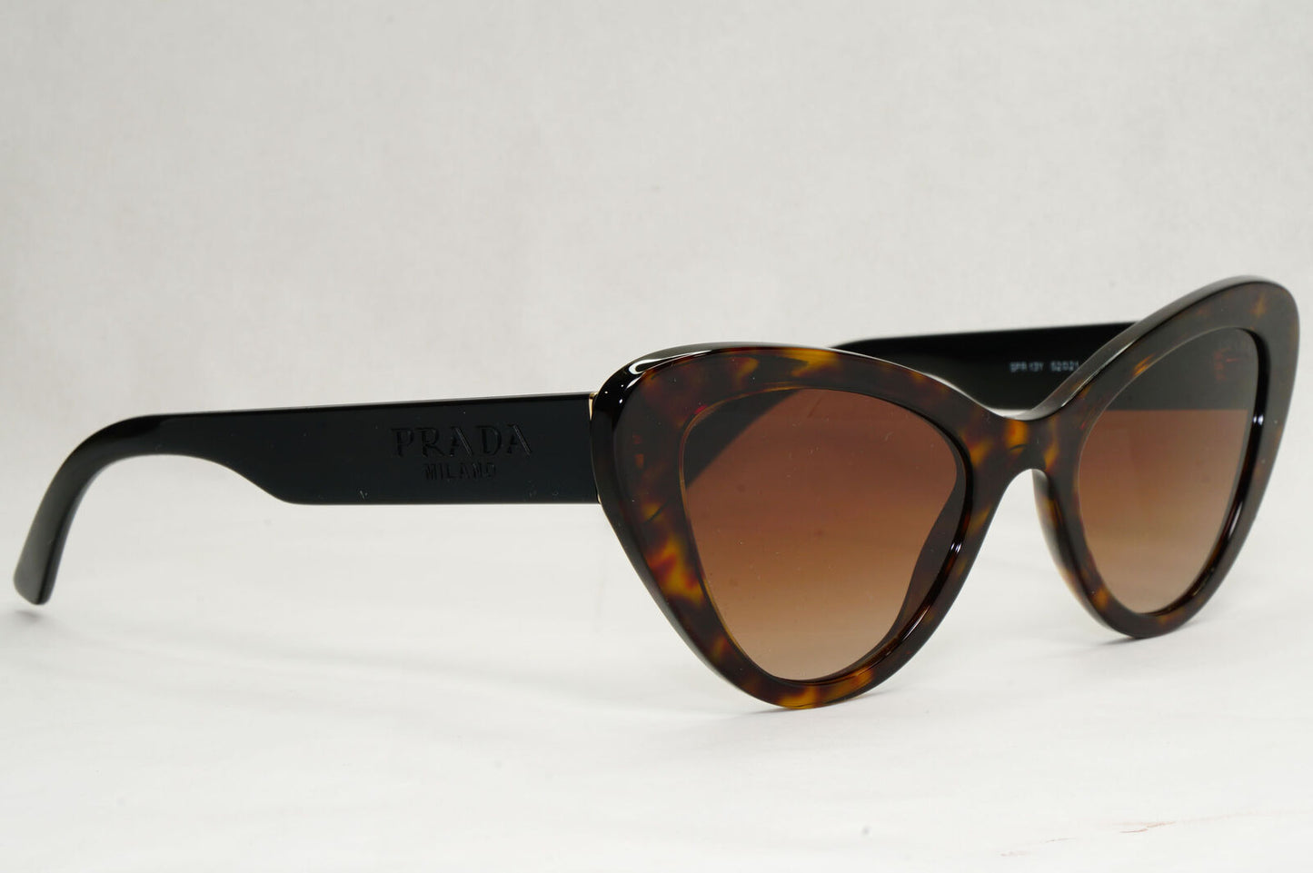 Prada Sunglasses Brown Tortoise Black Cat Eye PR13YS SPR 13Y 2AU-6S1 52mm