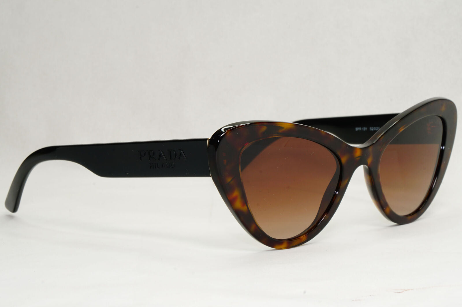 Prada Sunglasses Brown Tortoise Black Cat Eye PR13YS SPR 13Y 2AU-6S1 52mm