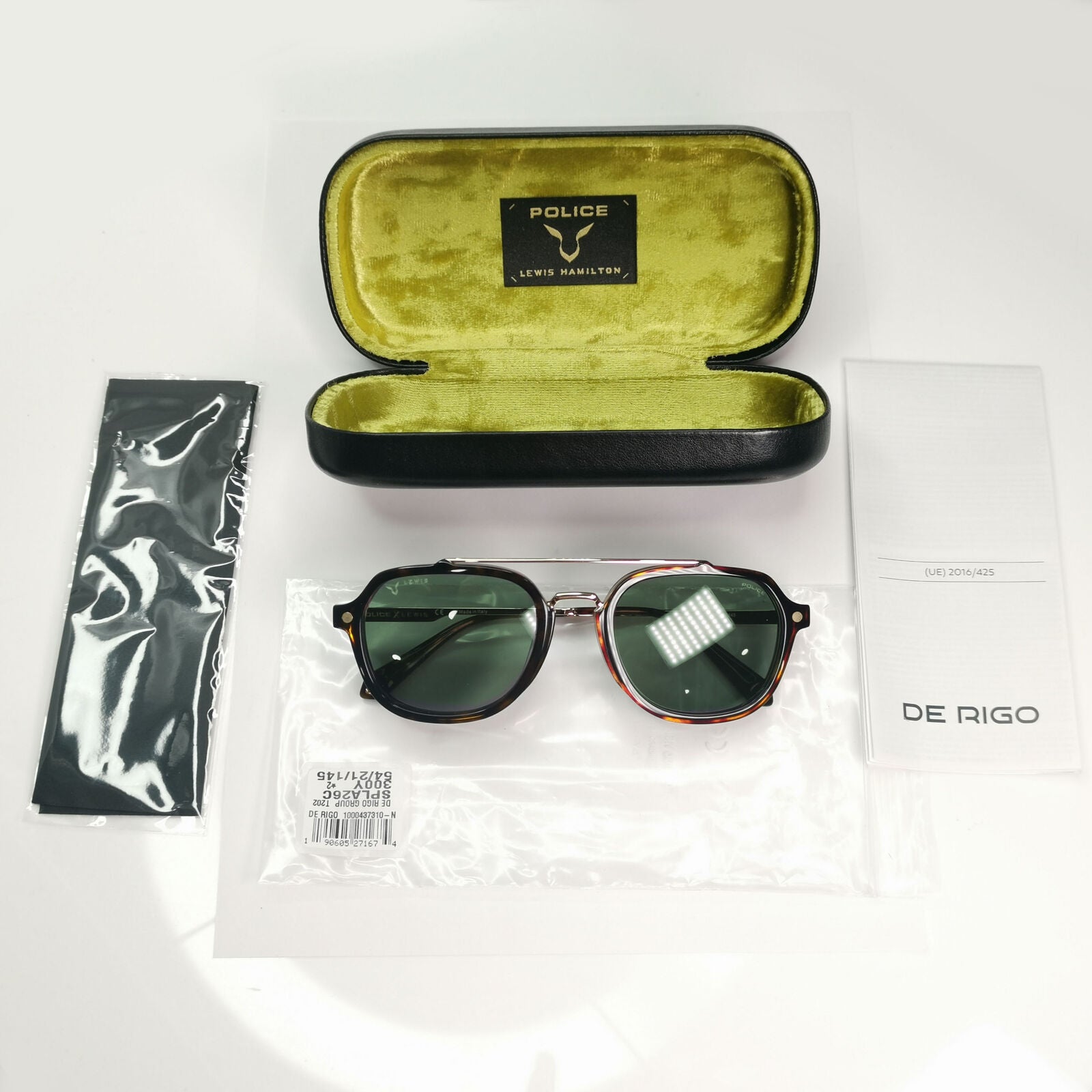 Police Lewis Hamilton F1 Sunglasses Brown Gold Green Tortoise SPL A26N COL 300Y