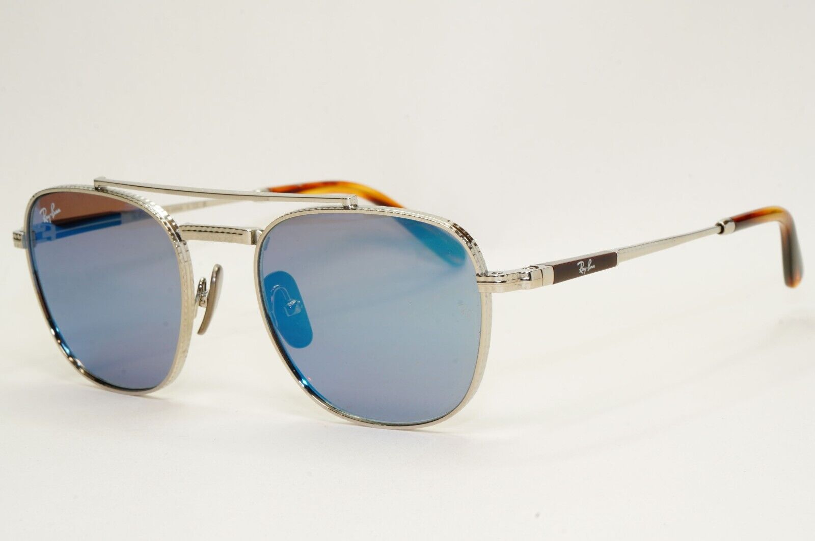 Ray-Ban Sunglasses Frank II Titanium Silver Blue Mirror RB 8258 3139/O4 51mm