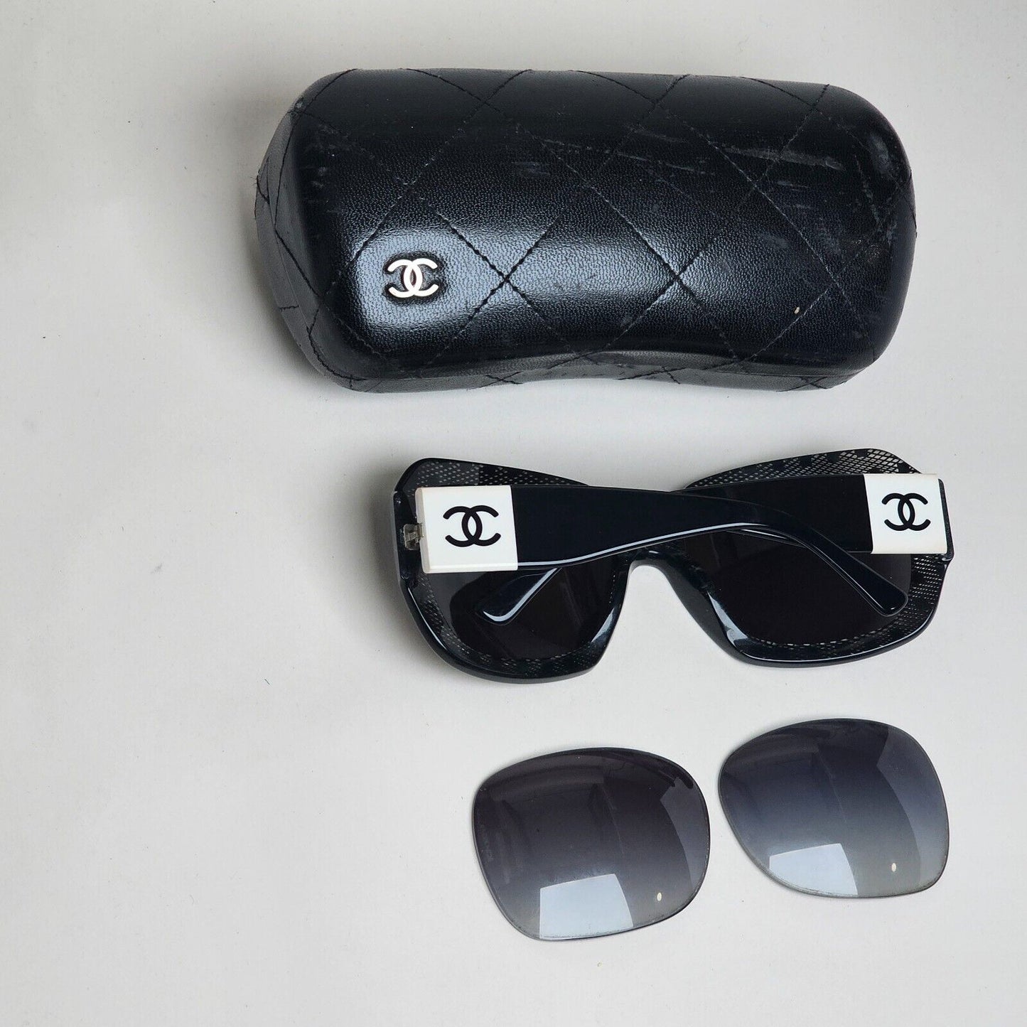 Chanel Sunglasses 2010 Vintage Black Lace Square White CC 5146 c.1125/3C 120125