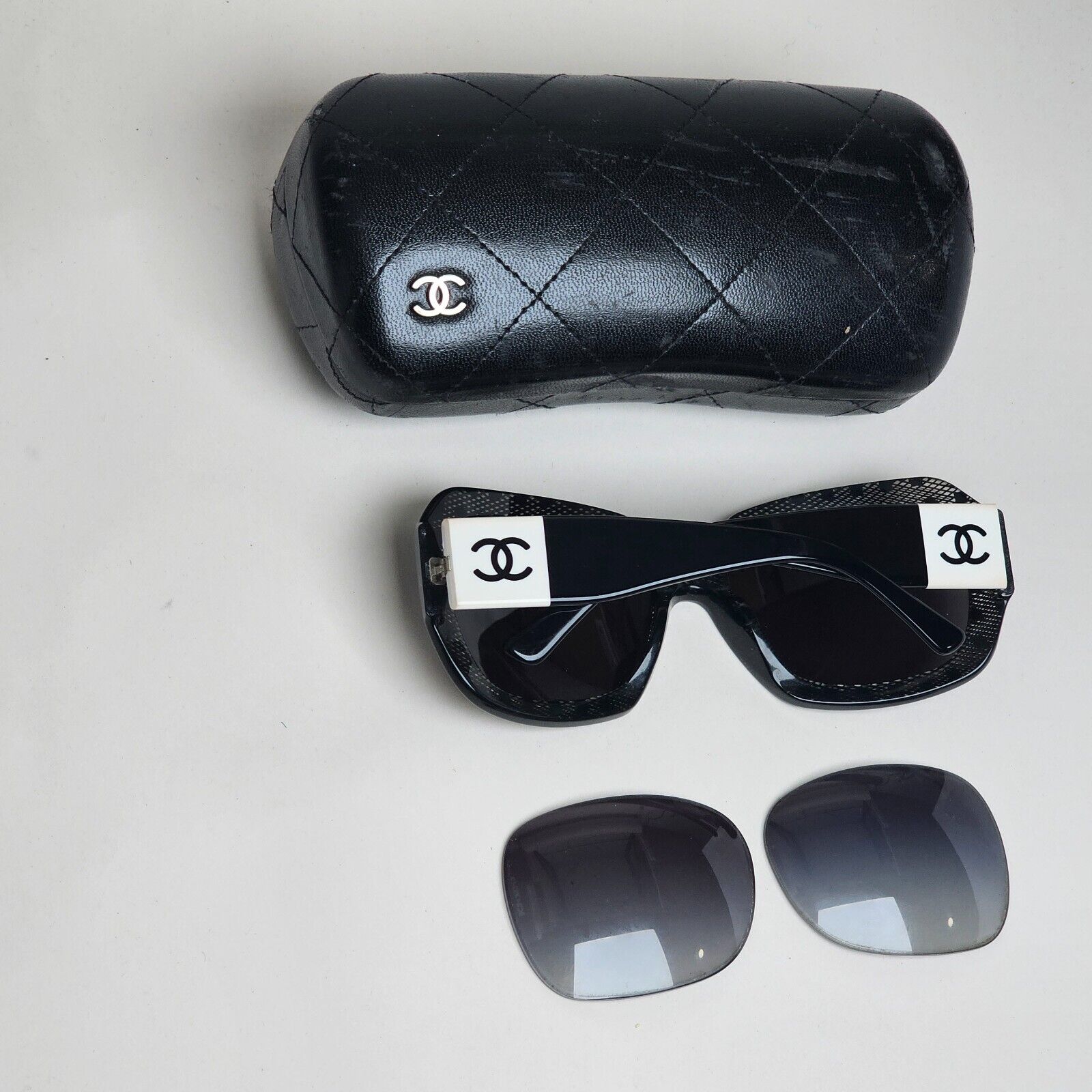 Chanel Sunglasses 2010 Vintage Black Lace Square White CC 5146 c.1125/3C 120125