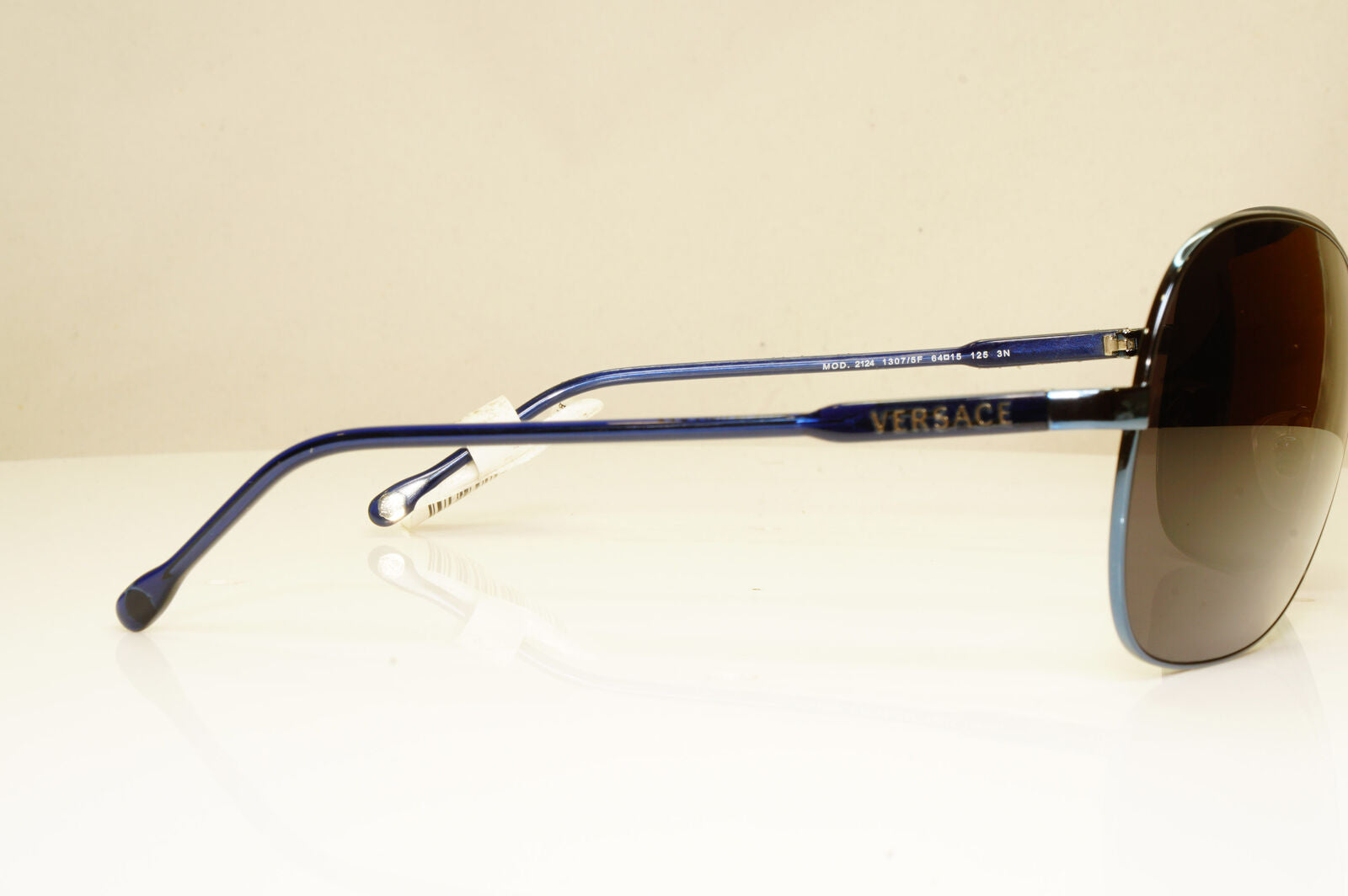 Versace Womens Vintage Blue Black Metal Sunglasses Square 2124 1307/5F 29267