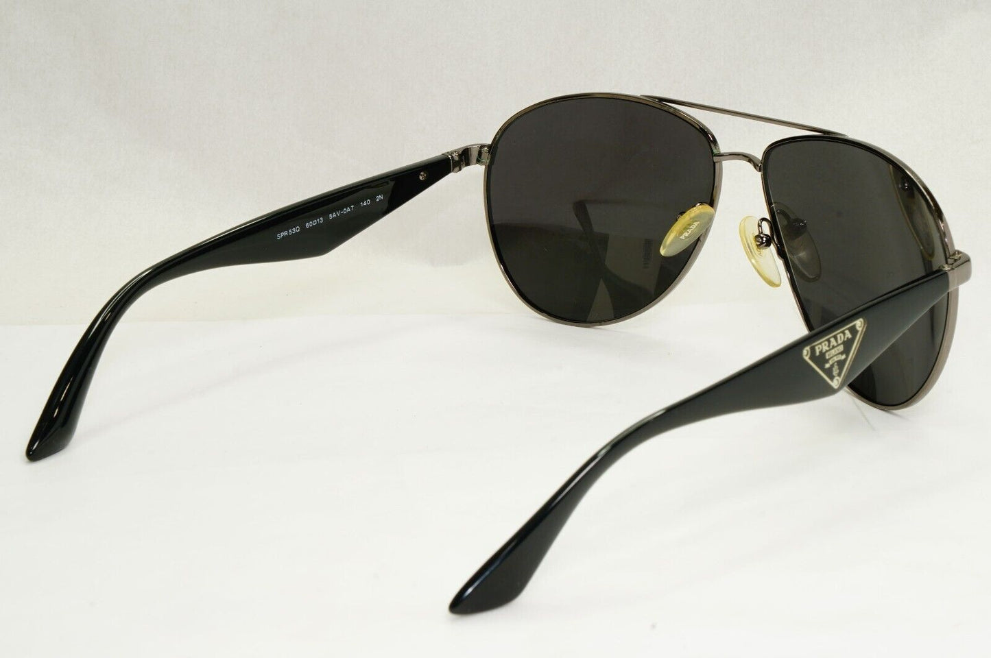 Prada Sunglasses Triangle Logo Pilot Gunmetal Black PR53QS SPR 53Q 5AV0A7 270324