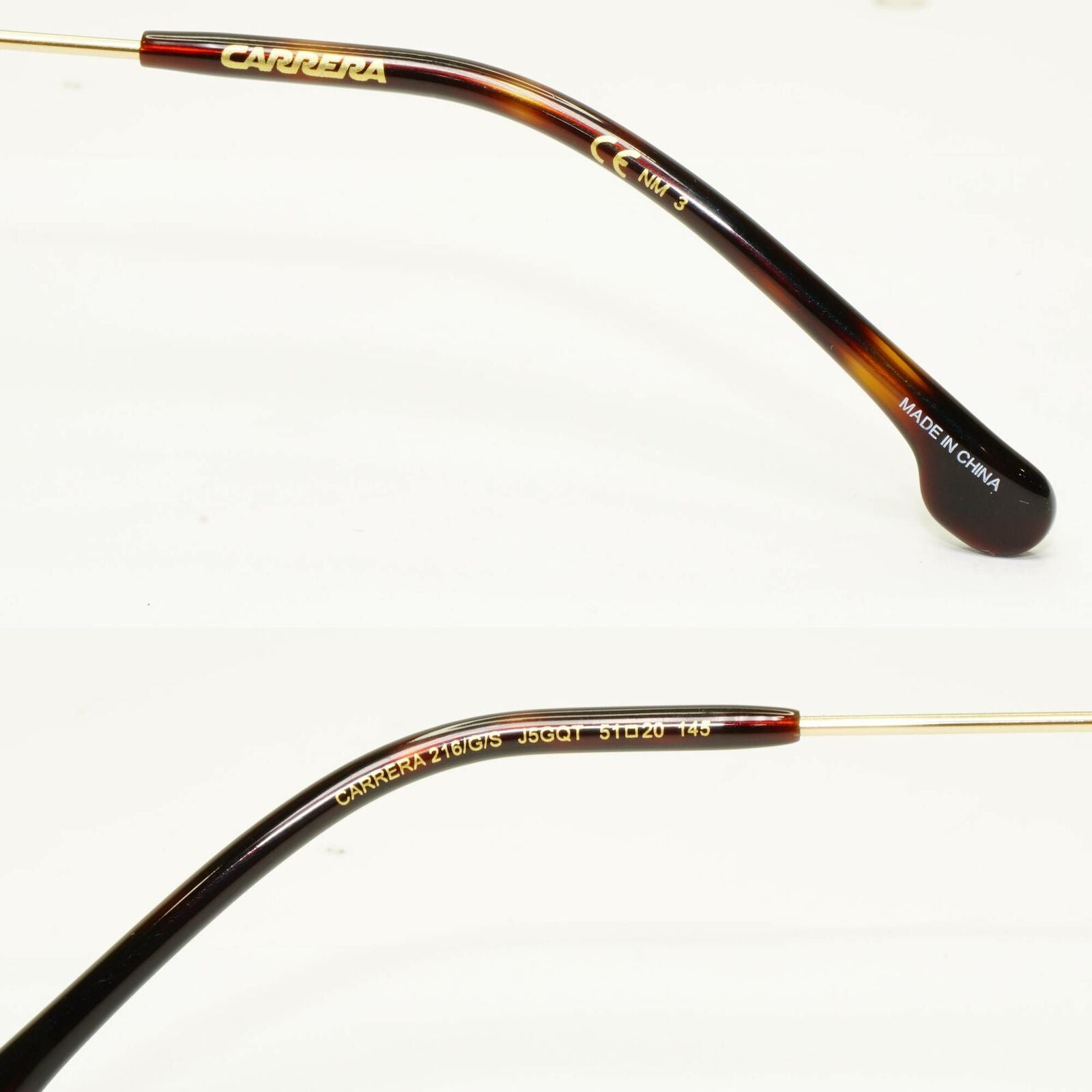 Authentic Carrera Mens Round Gold Green Memory Metal Sunglasses 216 G J5GQT