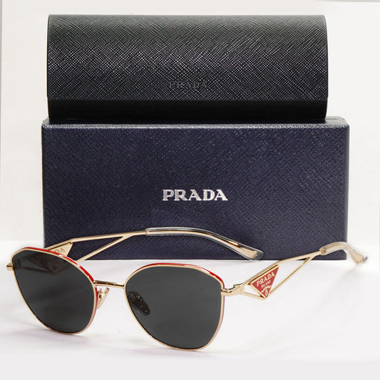 Prada Sunglasses Triangle Symbole Red Gold Black PR52ZV VPR 52Z 5AK-1O1 53mm