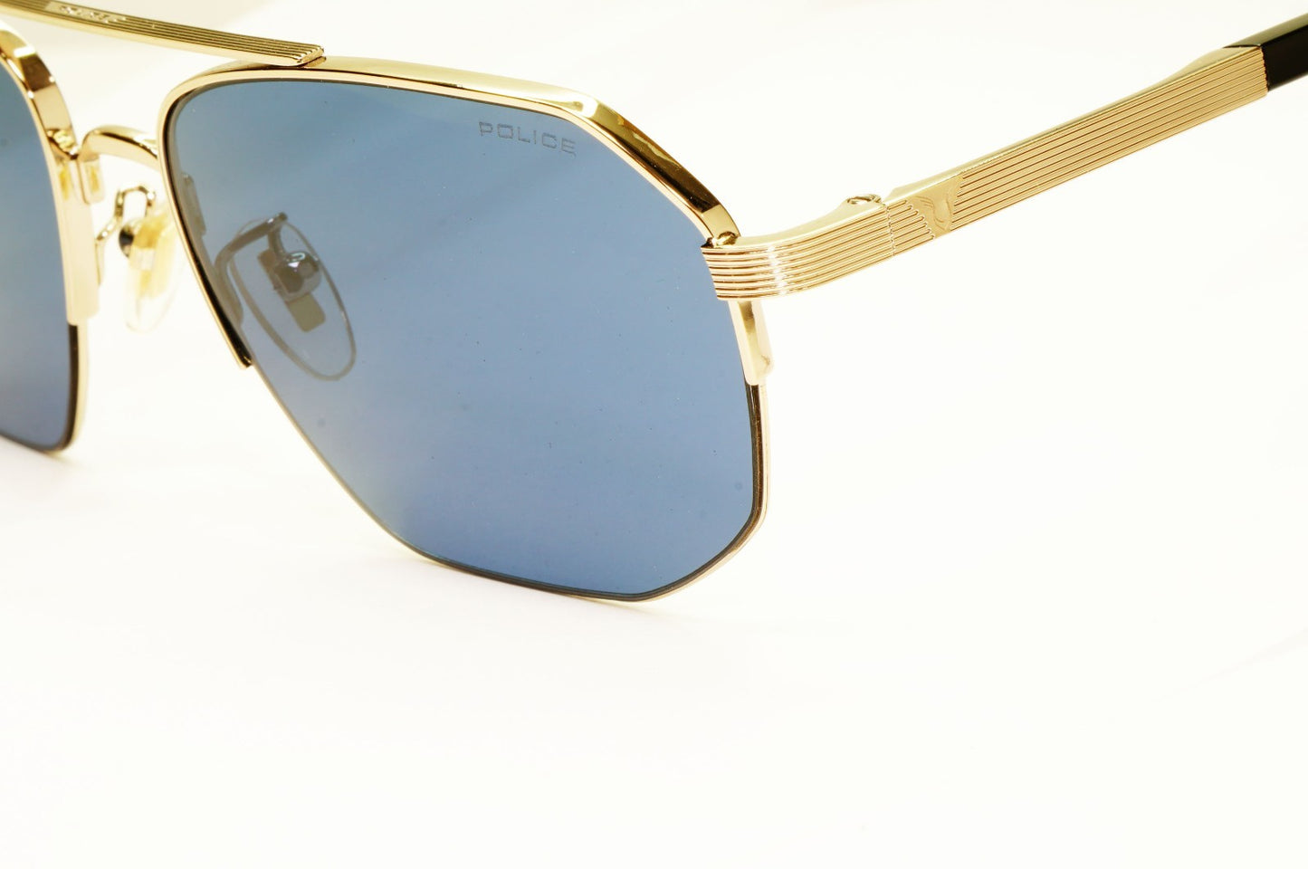Police Lewis Hamilton F1 Sunglasses Gold Blue Square Metal SPL A25 COL 0594 [A]