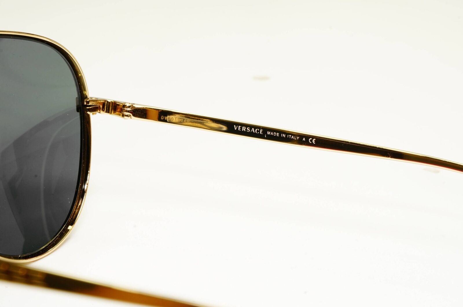 Versace Sunglasses Gold Pilot Metal Black Grey MOD VE 2217 1002/87 59mm