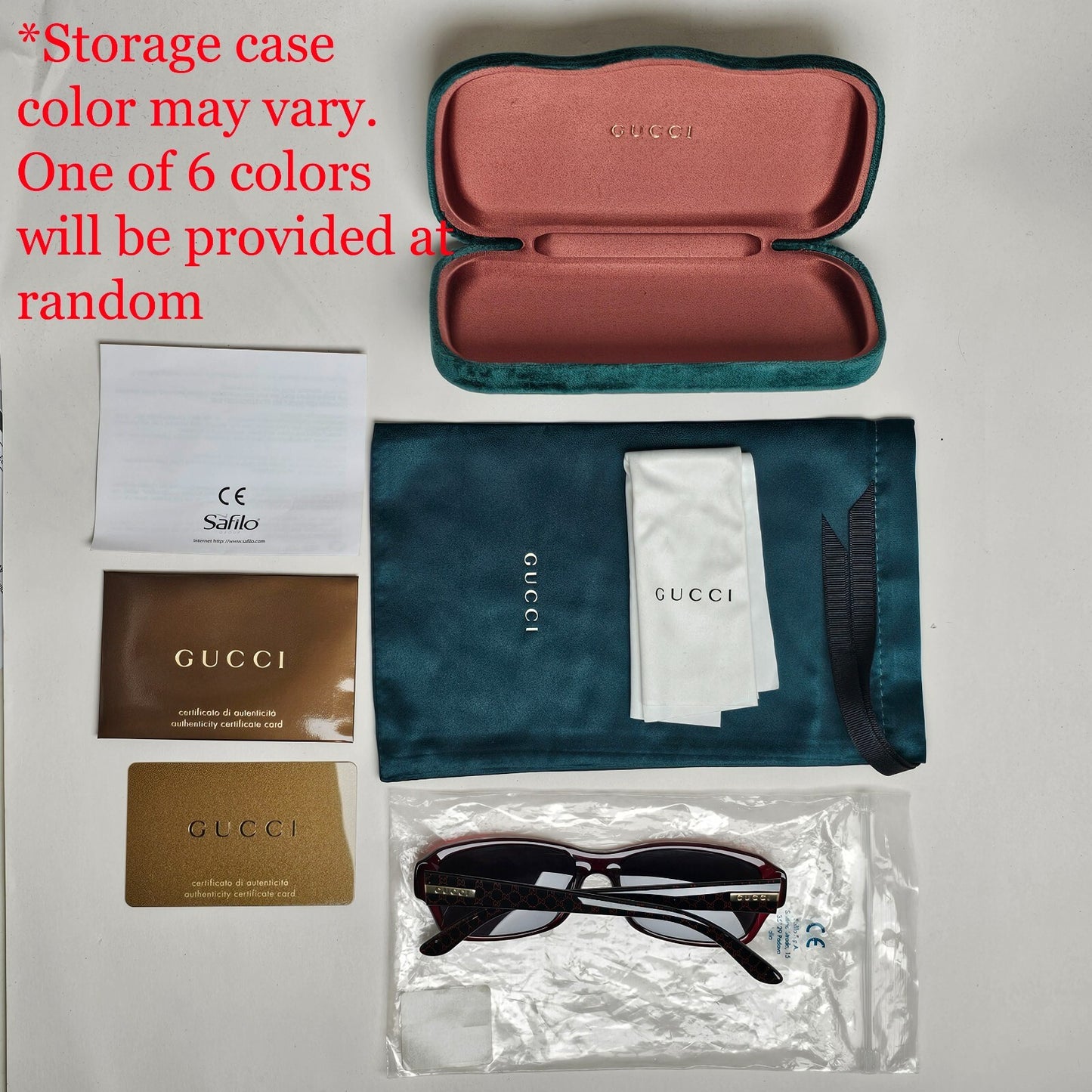 Gucci Sunglasses 2007 Vintage Black Red Monogram Rectangle GG 3601/F WH3