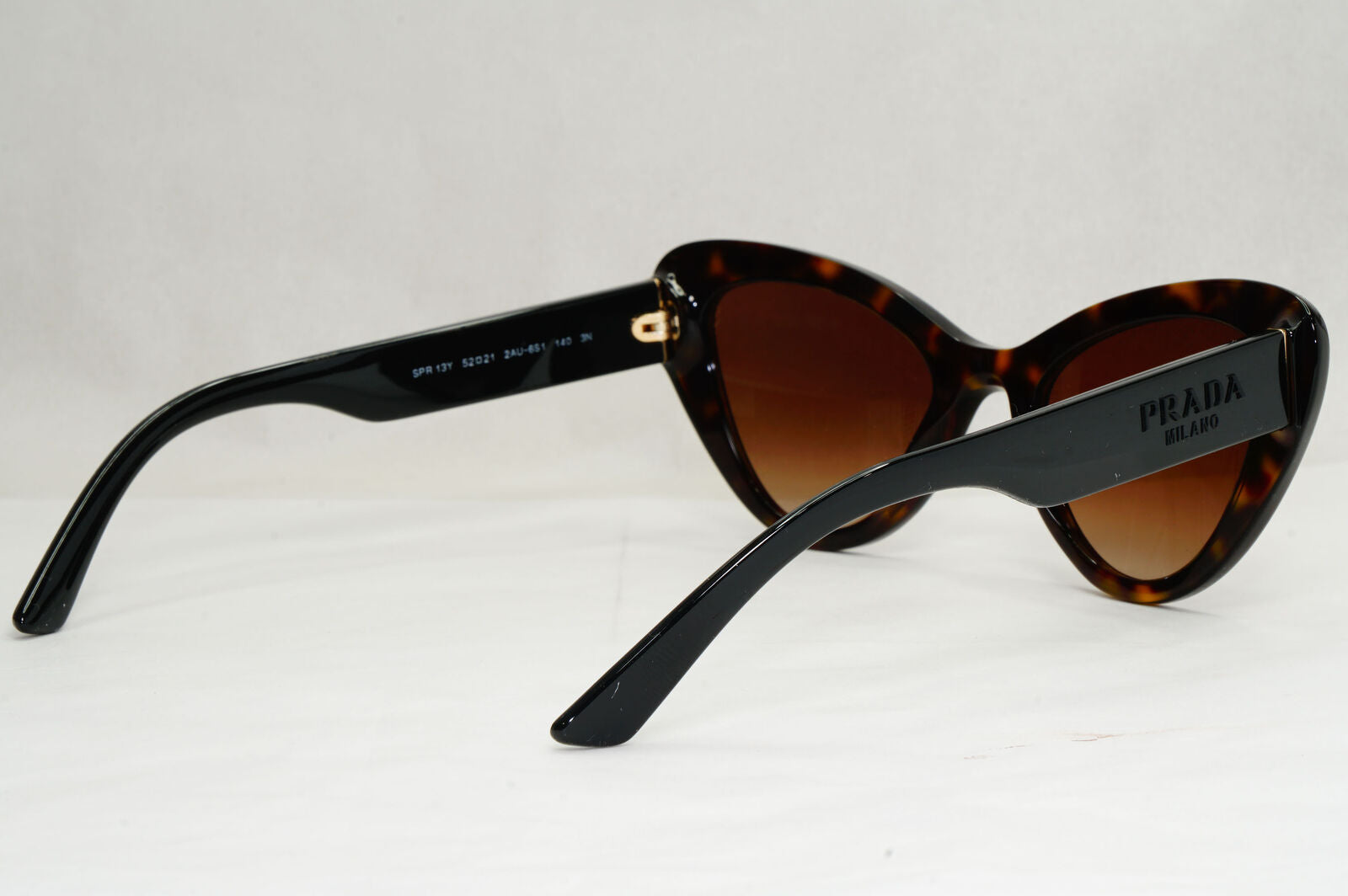 Prada Sunglasses Brown Tortoise Black Cat Eye PR13YS SPR 13Y 2AU-6S1 52mm