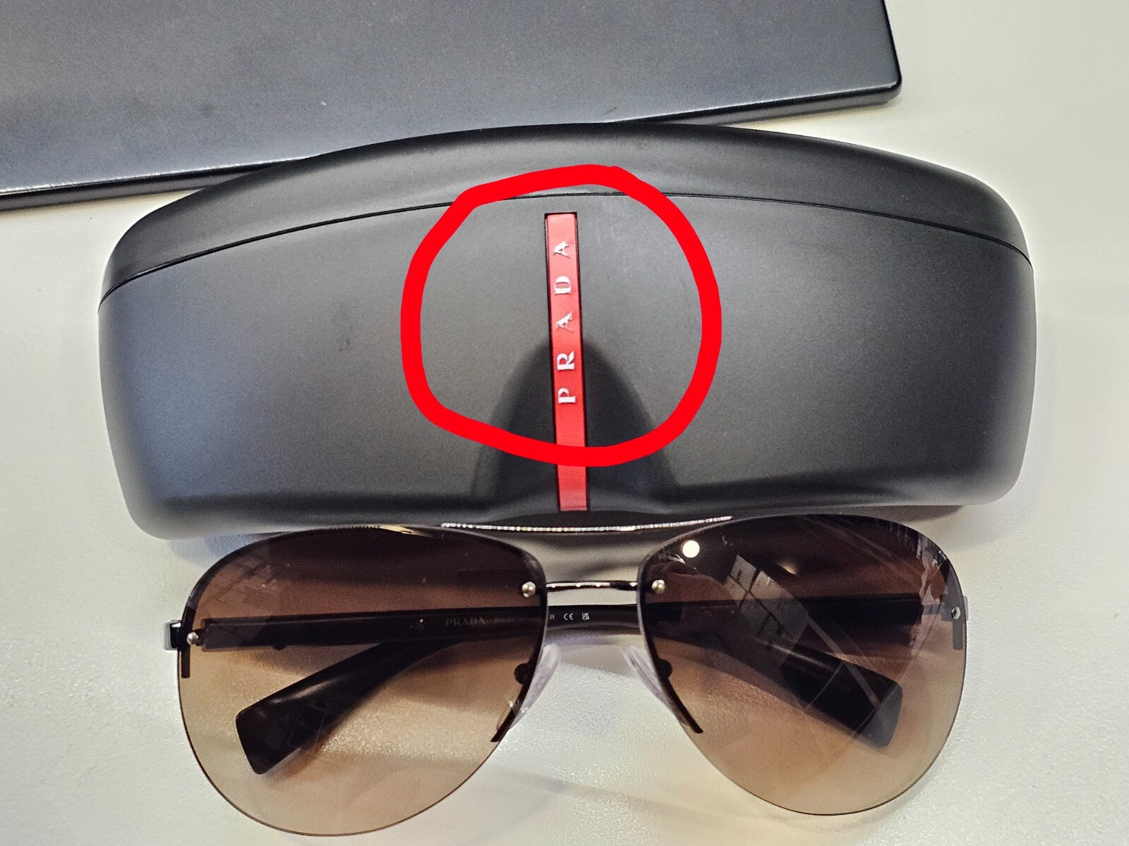 Prada Sunglasses Brown Gradient Pilot Rimless PS56MS SPS 56M 5AV-6S1 62mm [a]