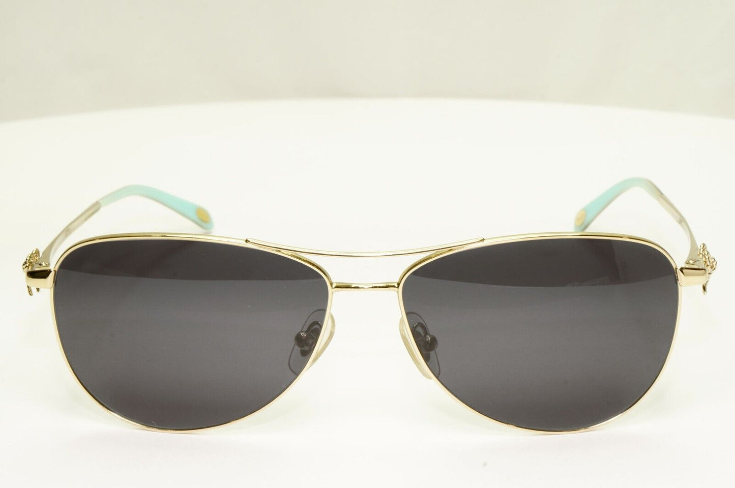 Tiffany & Co Gold Bow Rope Sunglasses Pilot Black Ribbons TF 3044 6021/64 30928A