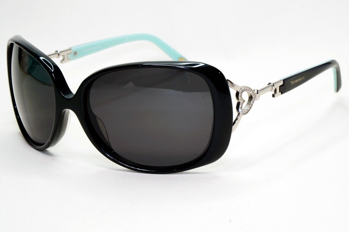 Tiffany & Co Sunglasses Crystal Keys Black Silver Large TF 4055-B 8001/4L 131024