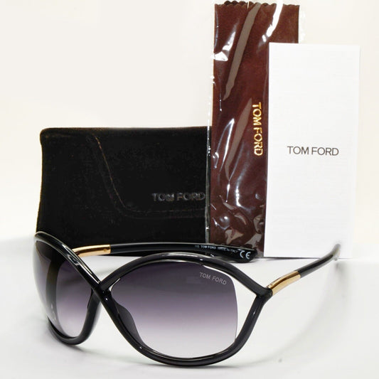 Tom Ford Sunglasses Whitney Grey Smoke Gradient Gold Wrap FT0009 TF 9 B5 64mm