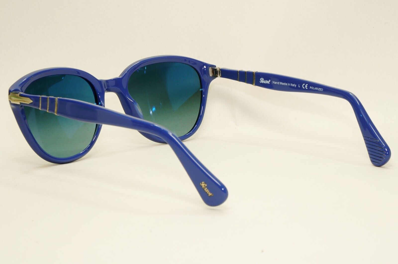Persol Sunglasses 2012 Capri Blue Polarised Gradient Silver 3025-S 962/S3 53mm