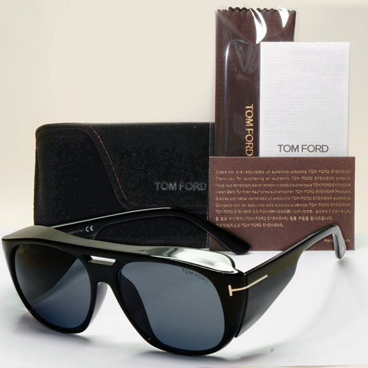 Tom Ford Sunglasses Fender Black Side Shields Square Large FT0799 TF 799 01A