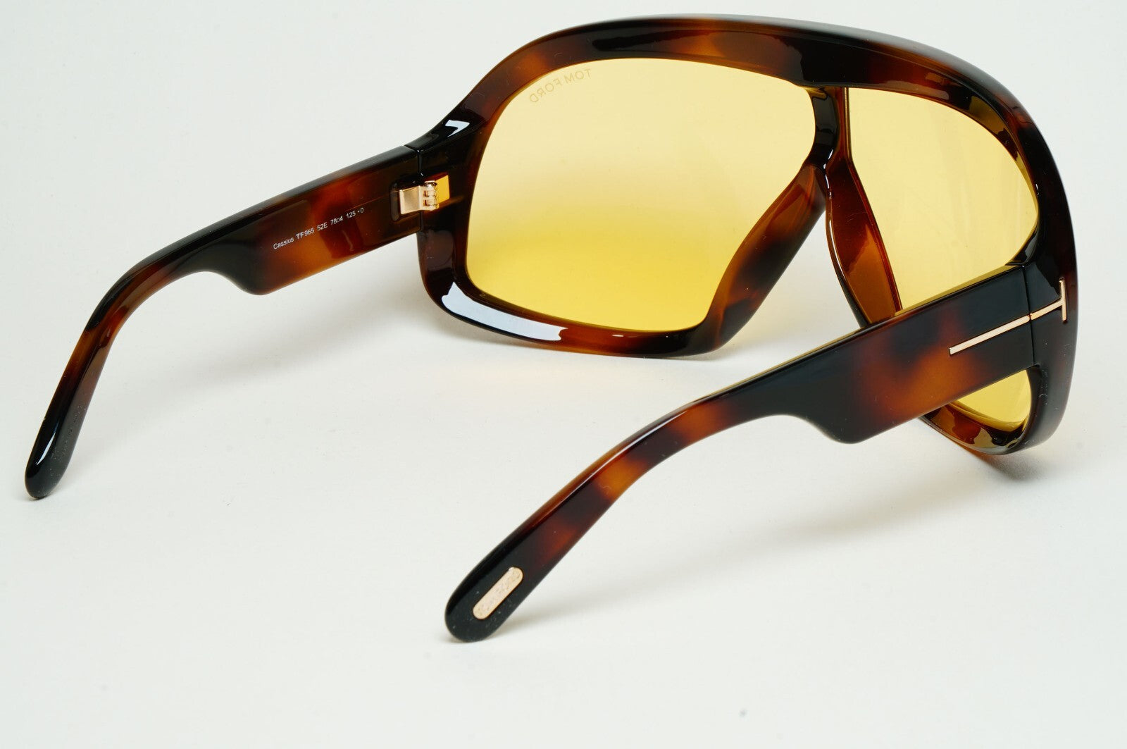 Tom Ford Sunglasses Cassius Brown Tortoise Yellow Wrap Visor FT0965 TF 965 52E A