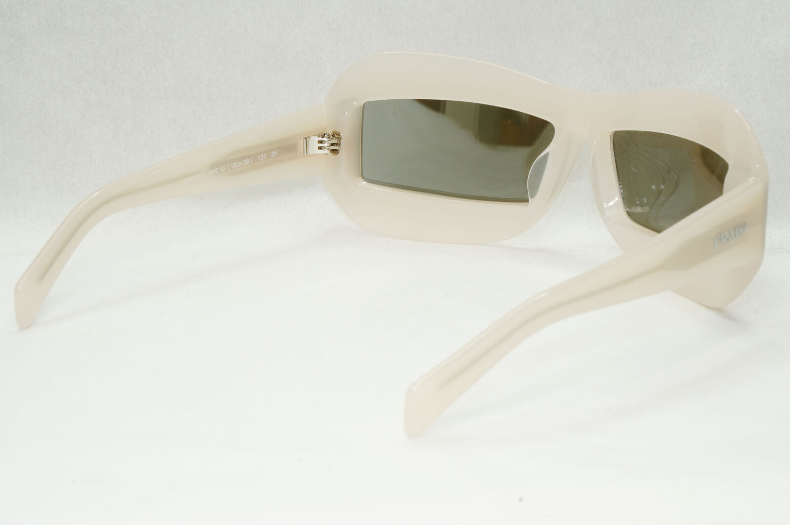 Prada Sunglasses Opal Nude White Silver Mirror Wrap PR30YS SPR 30Y 13D-2B0