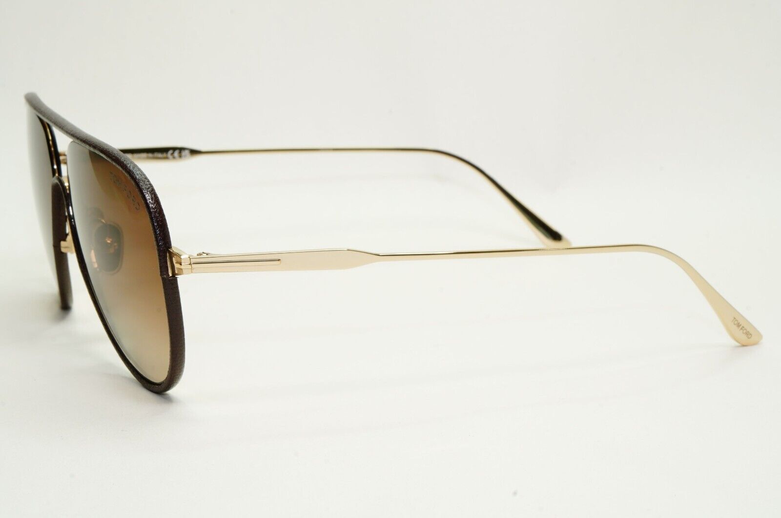 Tom Ford Sunglasses Jessie-02 24K Gold Plated Leather Pilot Brown FT1016 32G