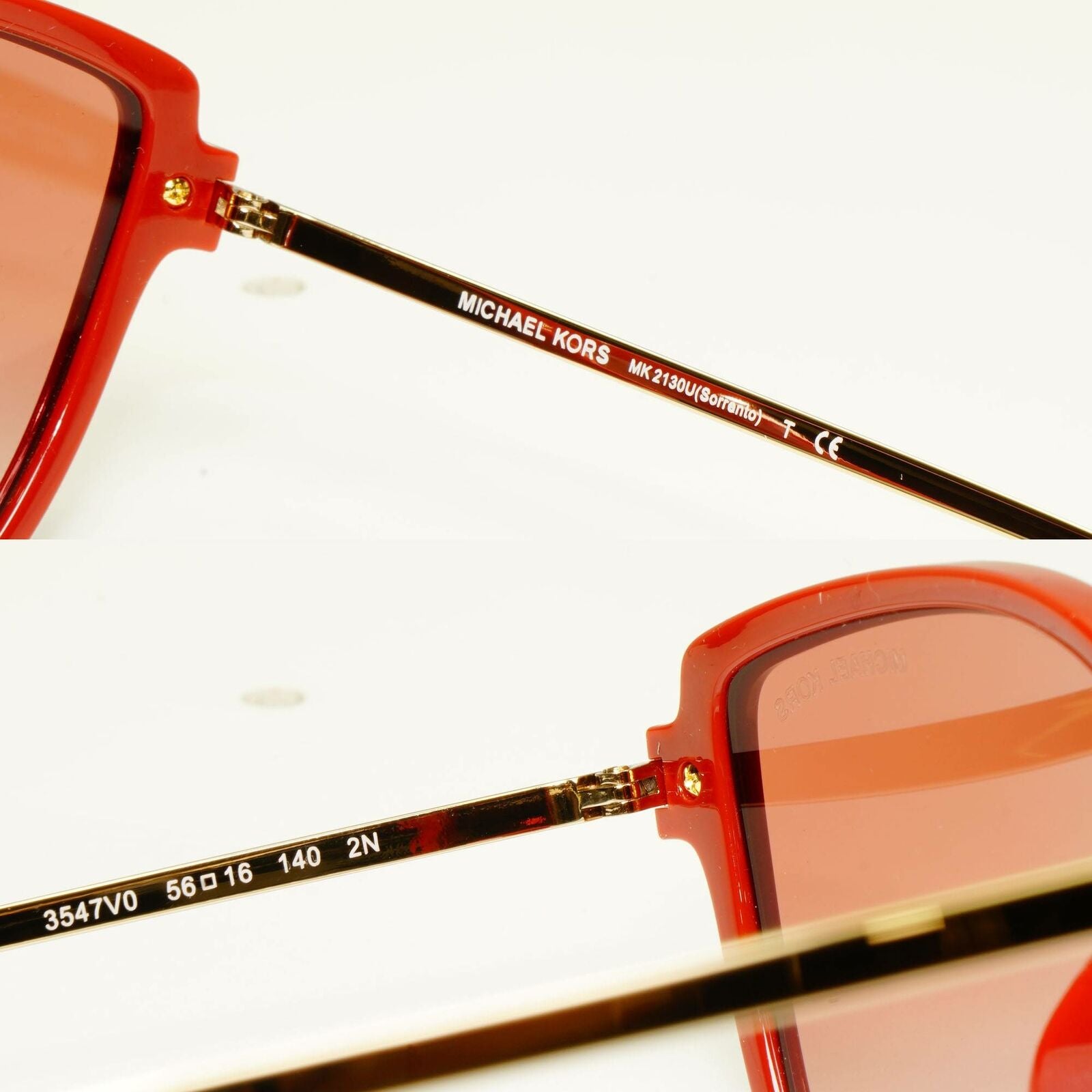 Michael Kors Womens Terracota Gold Burgundy Sunglasses MK 2130U Sorrento 3547V0