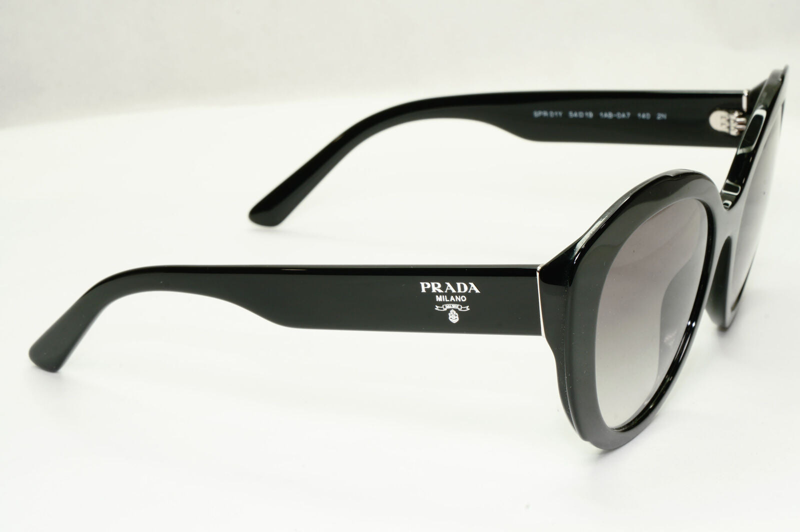 Prada Sunglasses Black Gradient Smoke Grey Milano PR01YS SPR 01Y 1AB-0A7