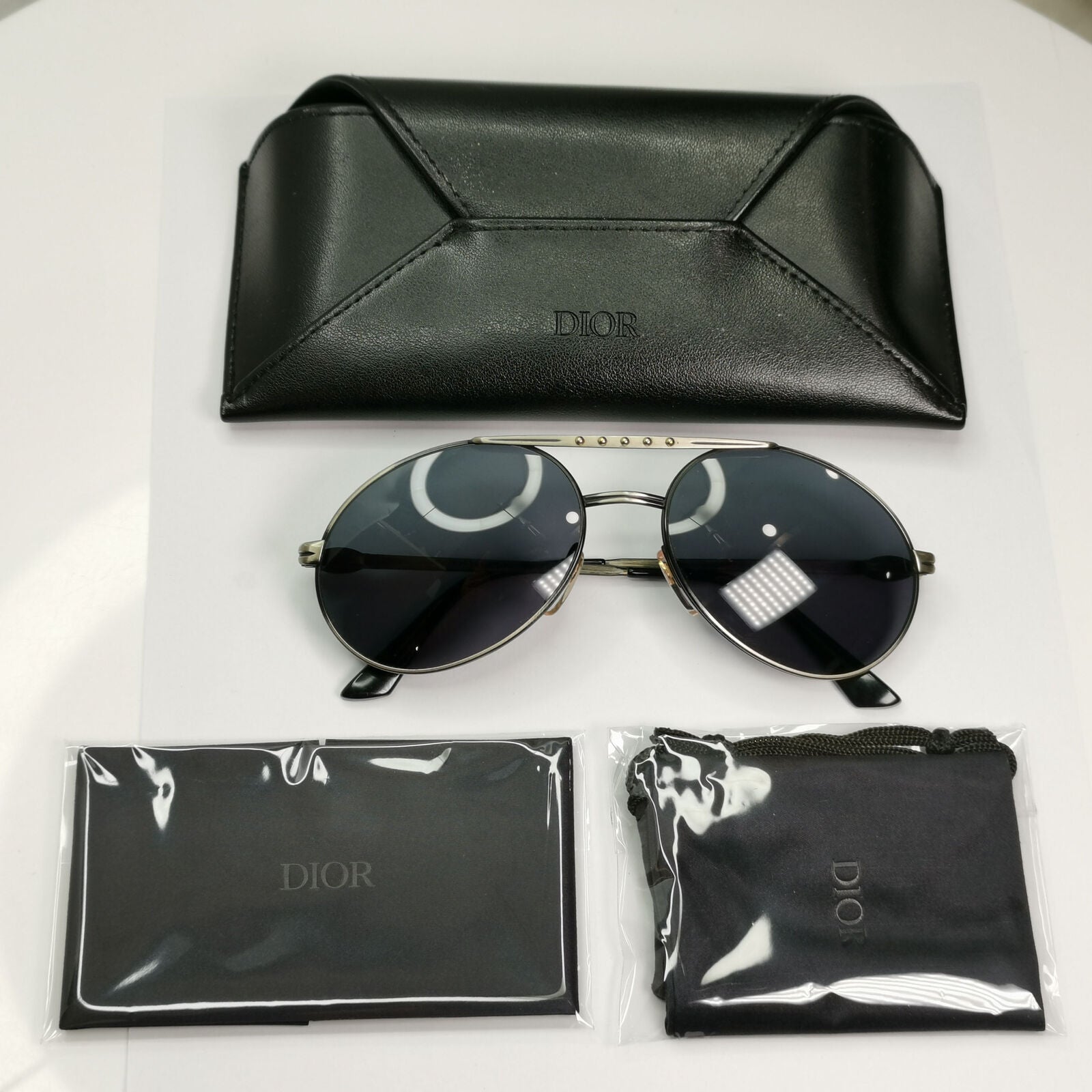 Bugatti 1980s France Sunglasses Vintage Pilot Grey Gunmetal 02943 261022